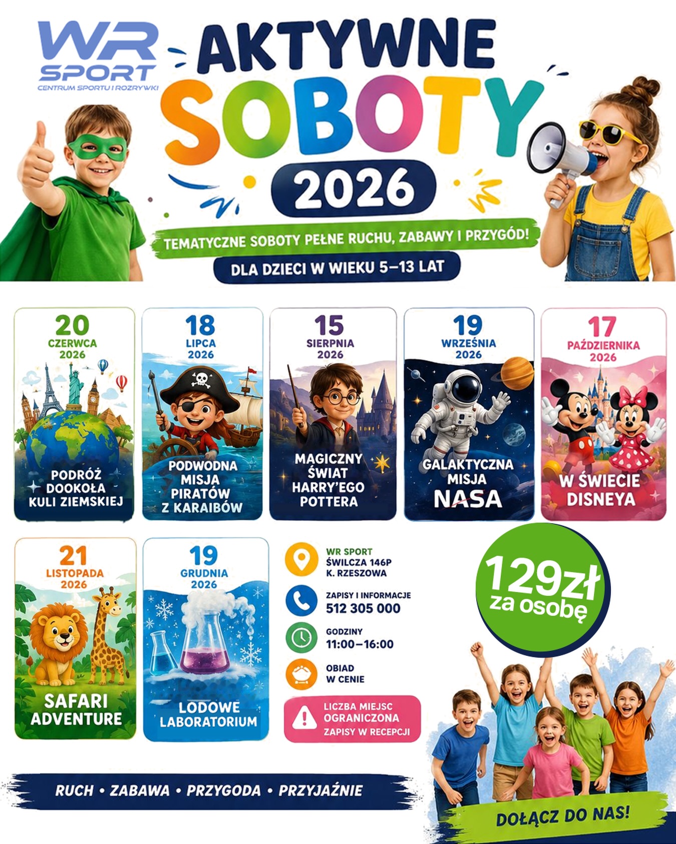 WR Sport - Centrum Sportu i Rozrywki Facebook ad: Rodzicu, szukasz opieki dla dziecka w sobotę?