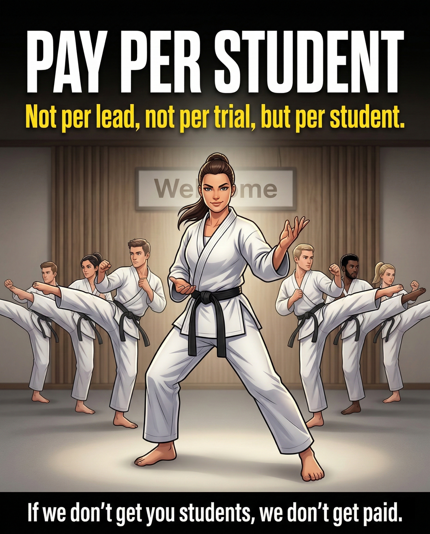 Martial Consulting Facebook ad: You teach, we fill your classes!