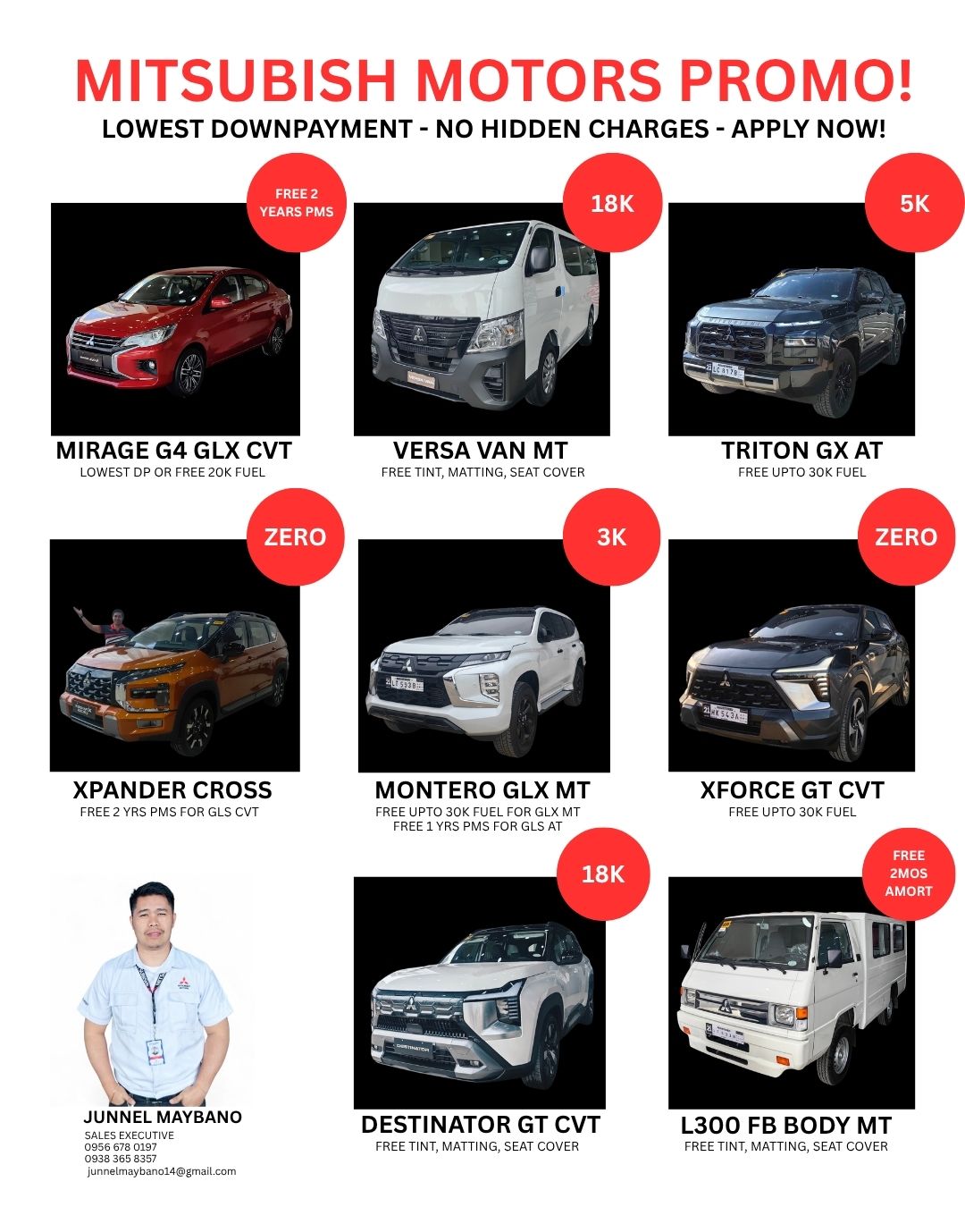Mitsubishi Gateway by Junnel Facebook ad: FREE ONLINE APPLICATOIN!