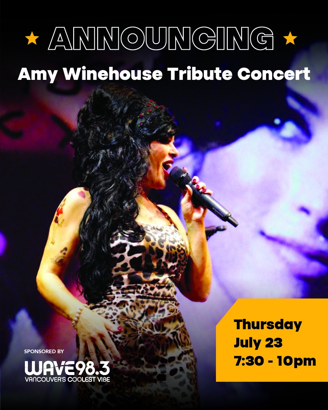 Fort Langley Jazz and Arts Festival Facebook ad: The Passion of Amy Winehouse Tribute Concert