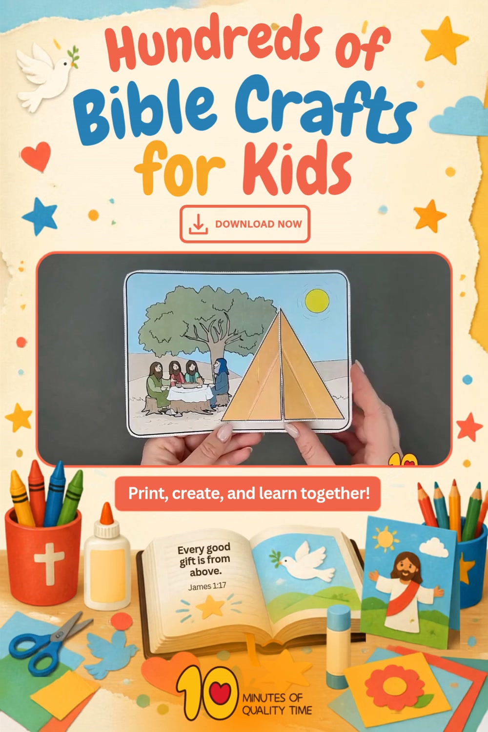 10 Minutes of Quality Time Facebook ad: Simple crafts for small churches.