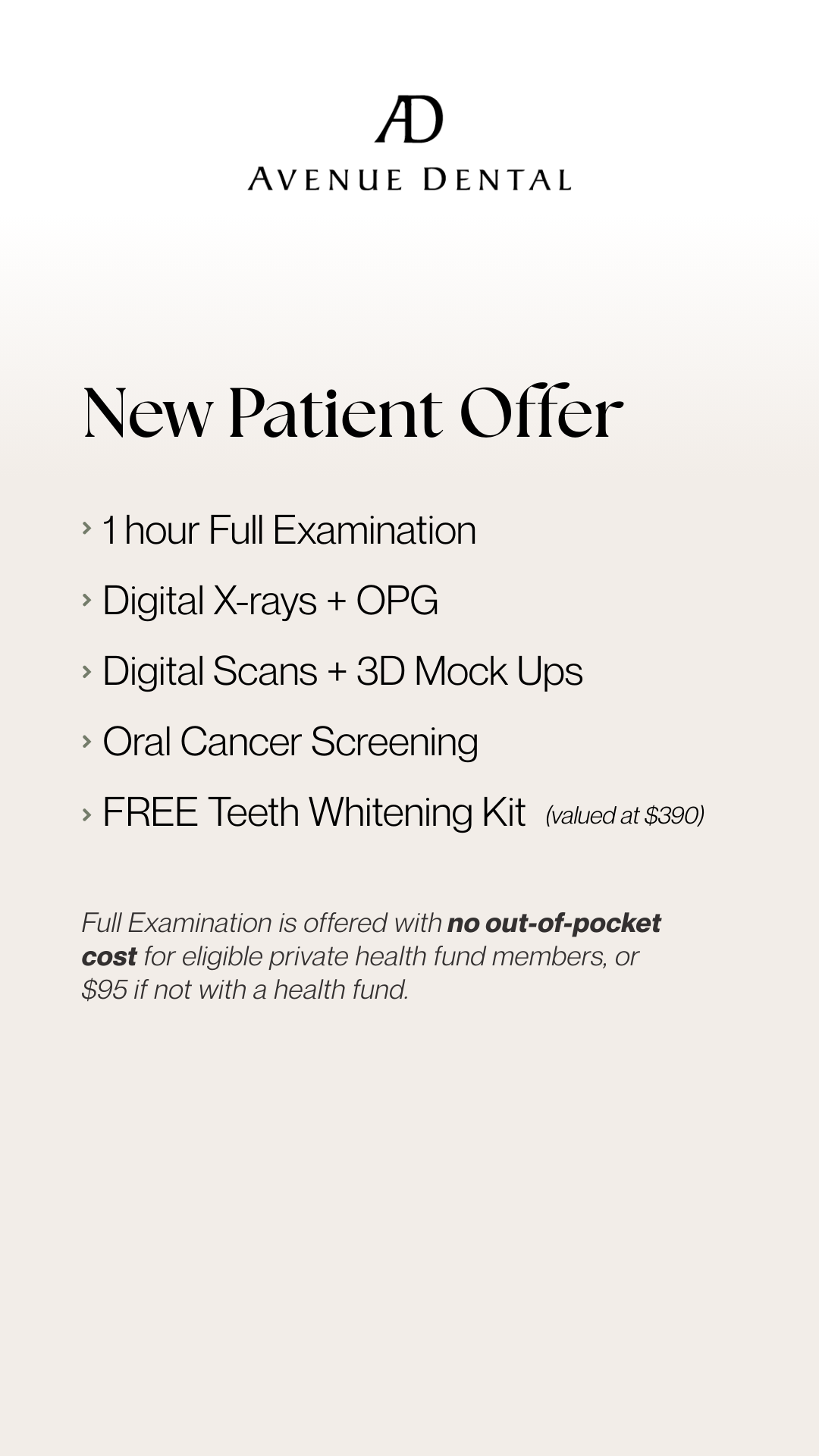 Avenue Dental Facebook ad from Mar 8, 2026