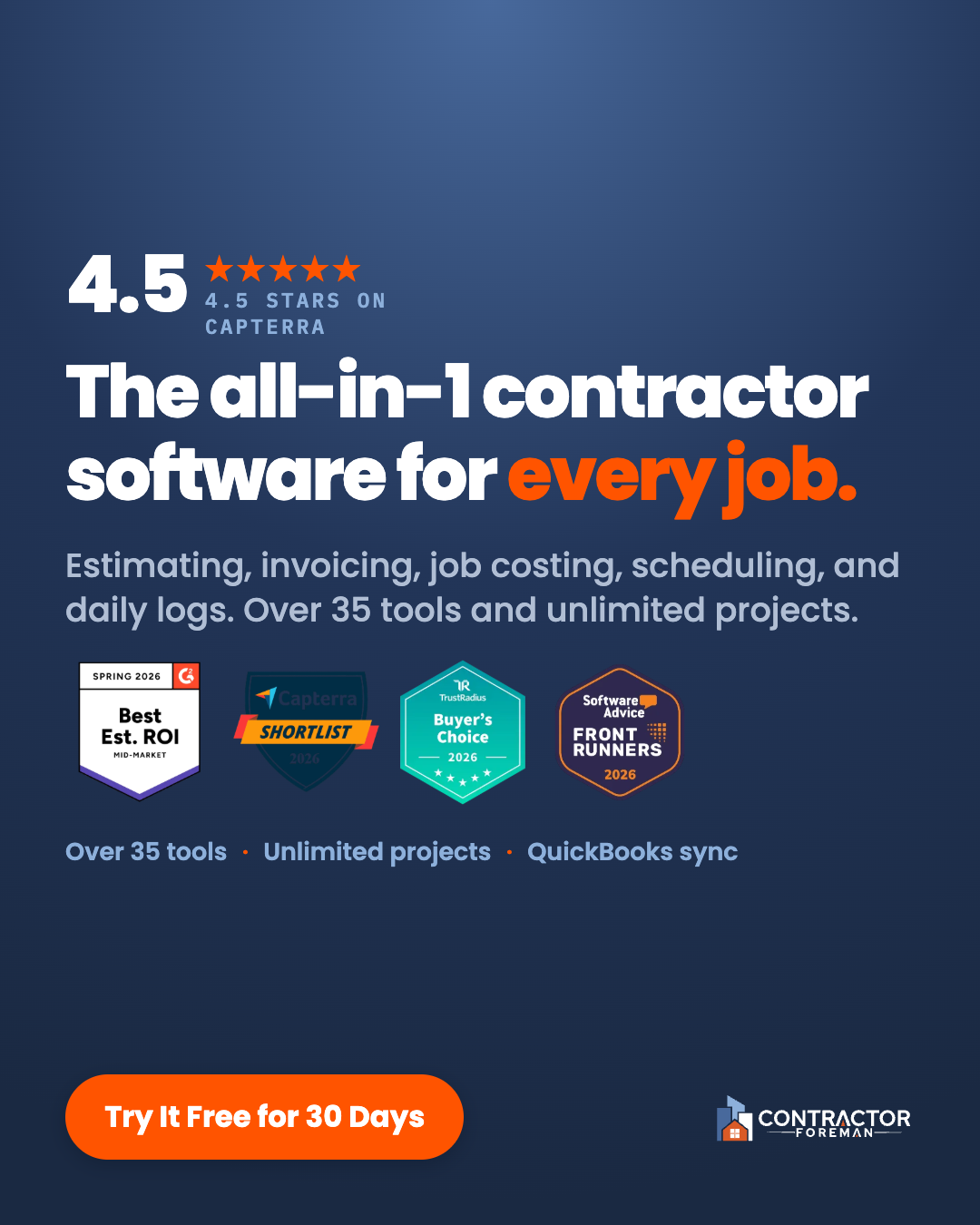 Contractor Foreman Facebook ad: Claim Your 1-on-1 Demo