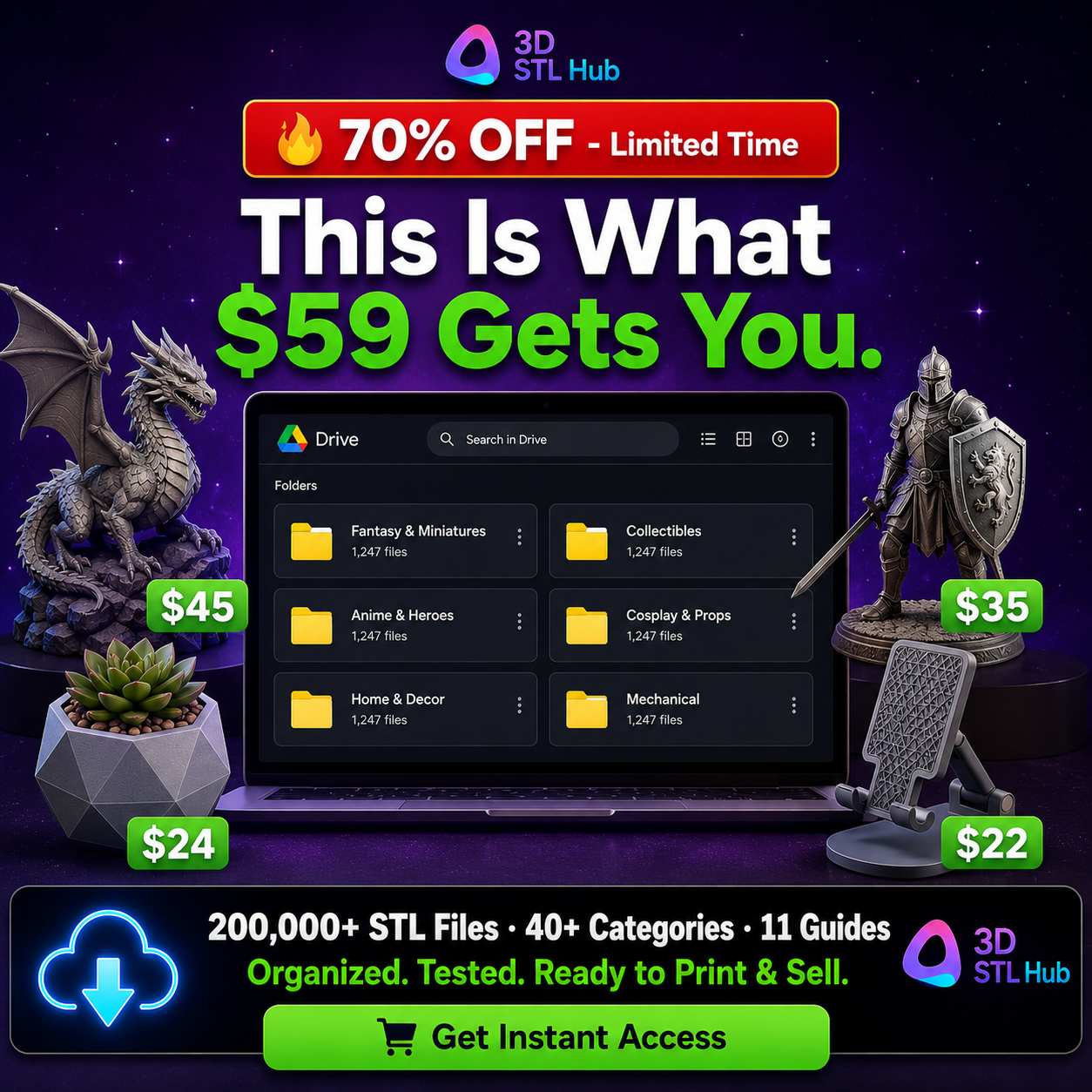 3D STL Hub Shop Facebook ad
