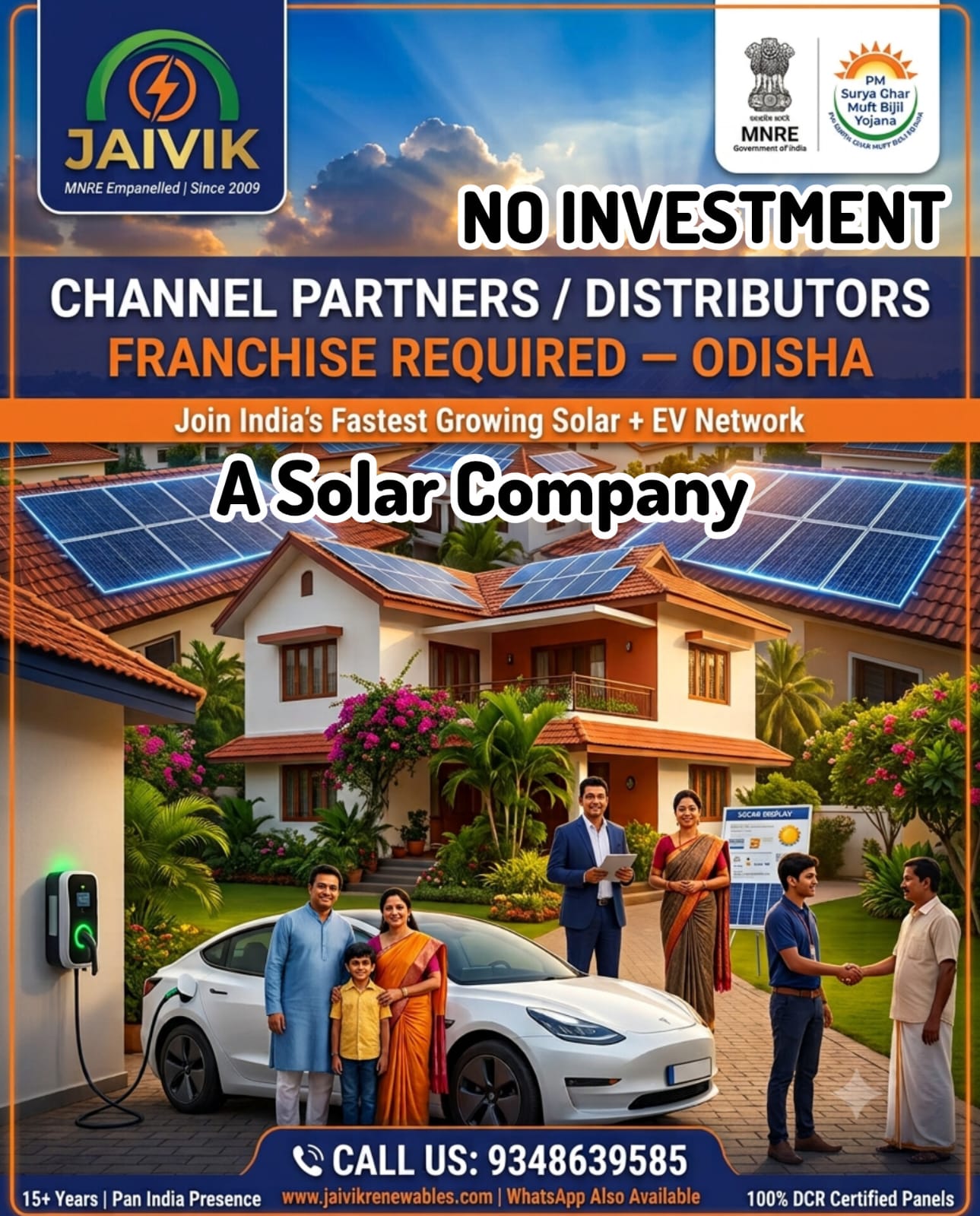 Solar SQARE Facebook ad: **ODISHA SOLAR CHANNEL PARTNERS REQUIRED**