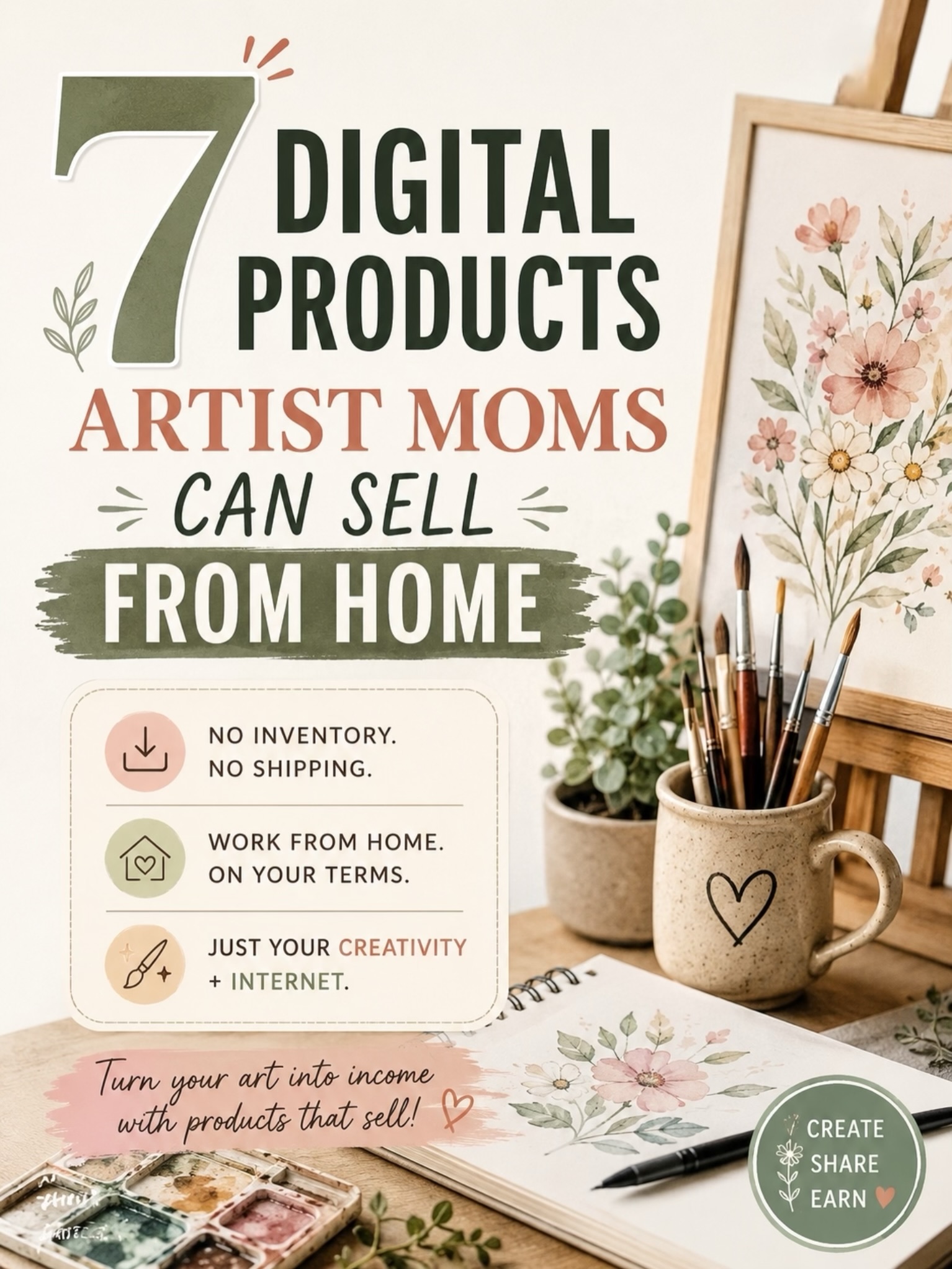 Ayu Studio Facebook ad: Most artist moms think they need commissions, exhibitions…