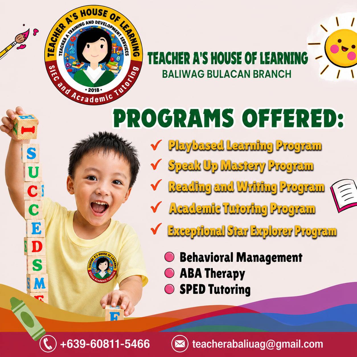 Teacher A’s House of Learning - Baliwag Bulacan Branch  Facebook ad