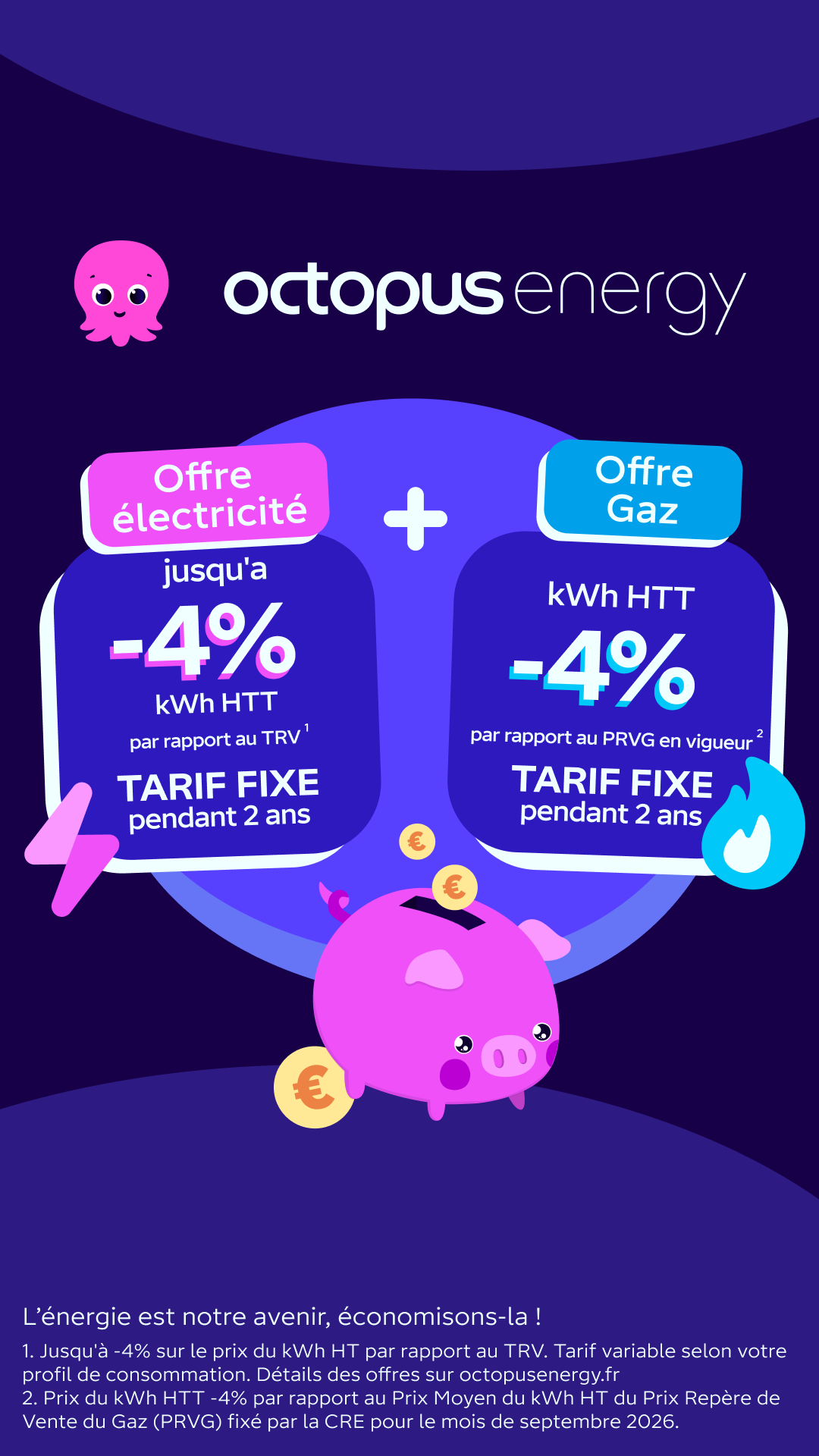 Octopus Energy Facebook ad: 0 frais, 0 engagement, 0 intervention