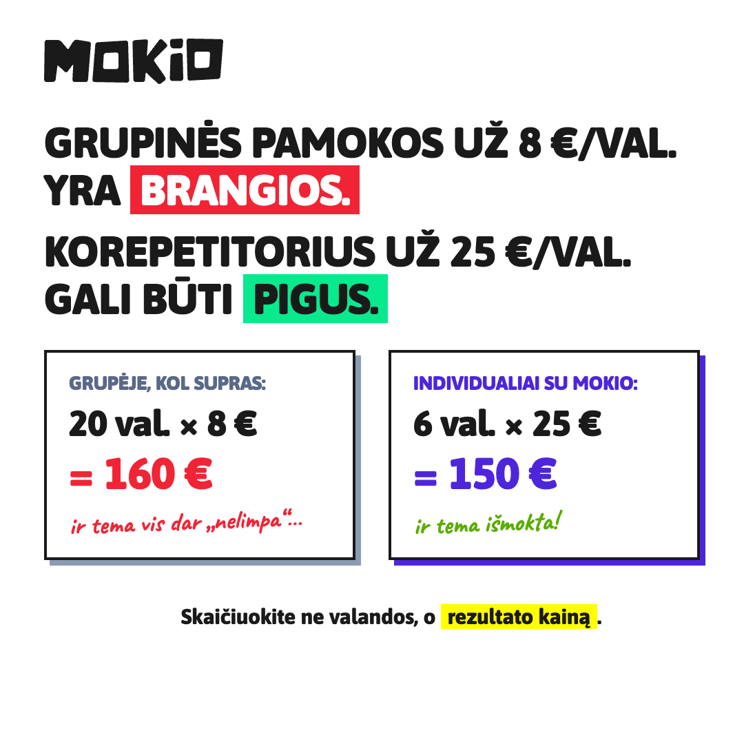 MOKIO Facebook ad: DABAR -50% pirmai pamokai