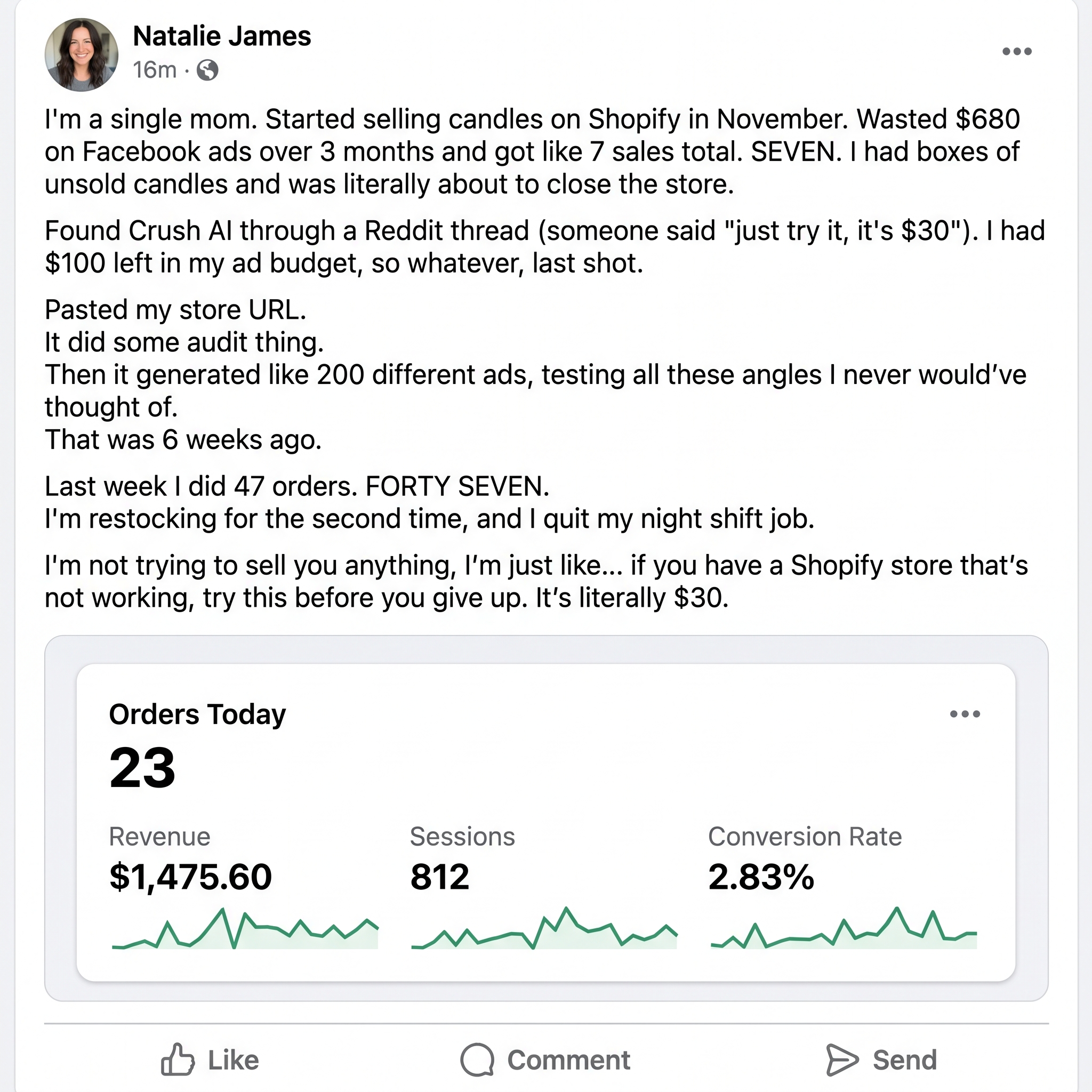 trycrush.ai Facebook ad