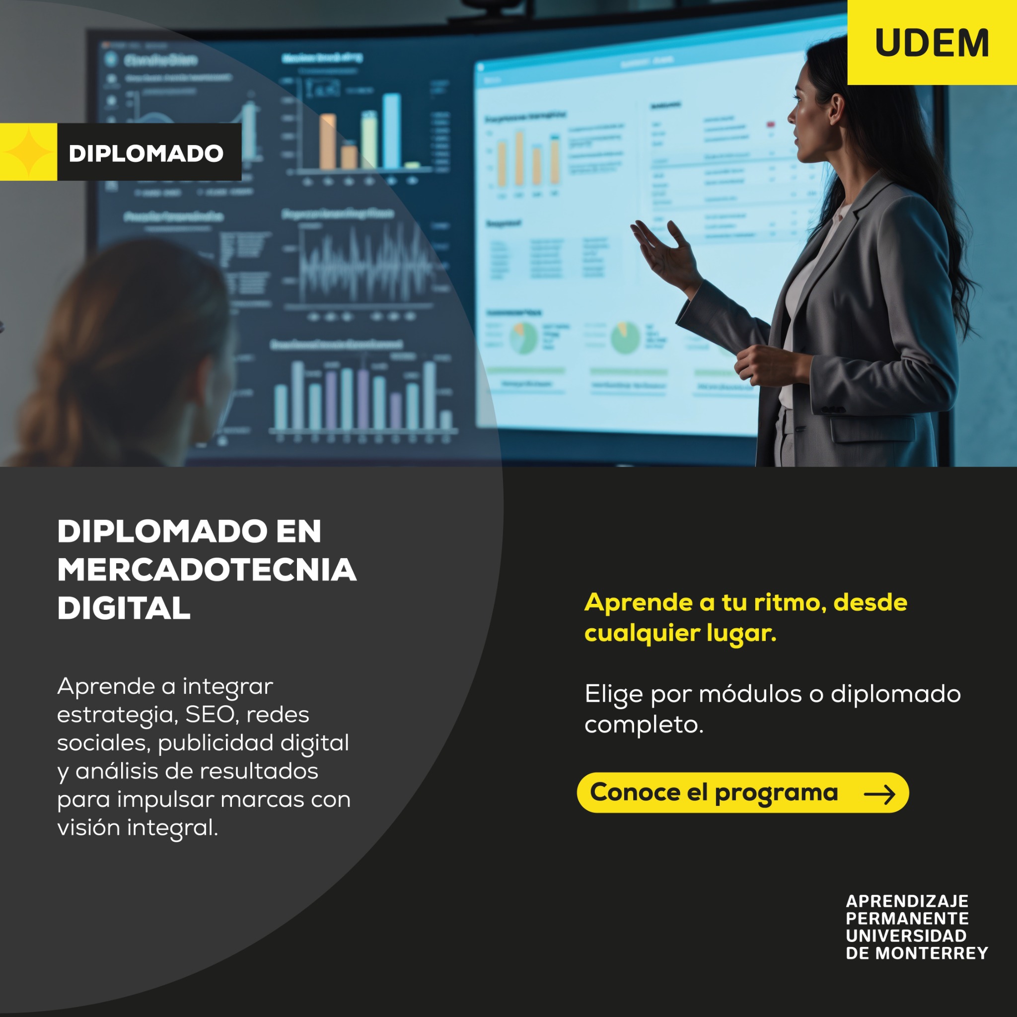 Aprendizaje Permanente UDEM Facebook ad: Aprende a integrar estrategia, SEO, redes sociales…