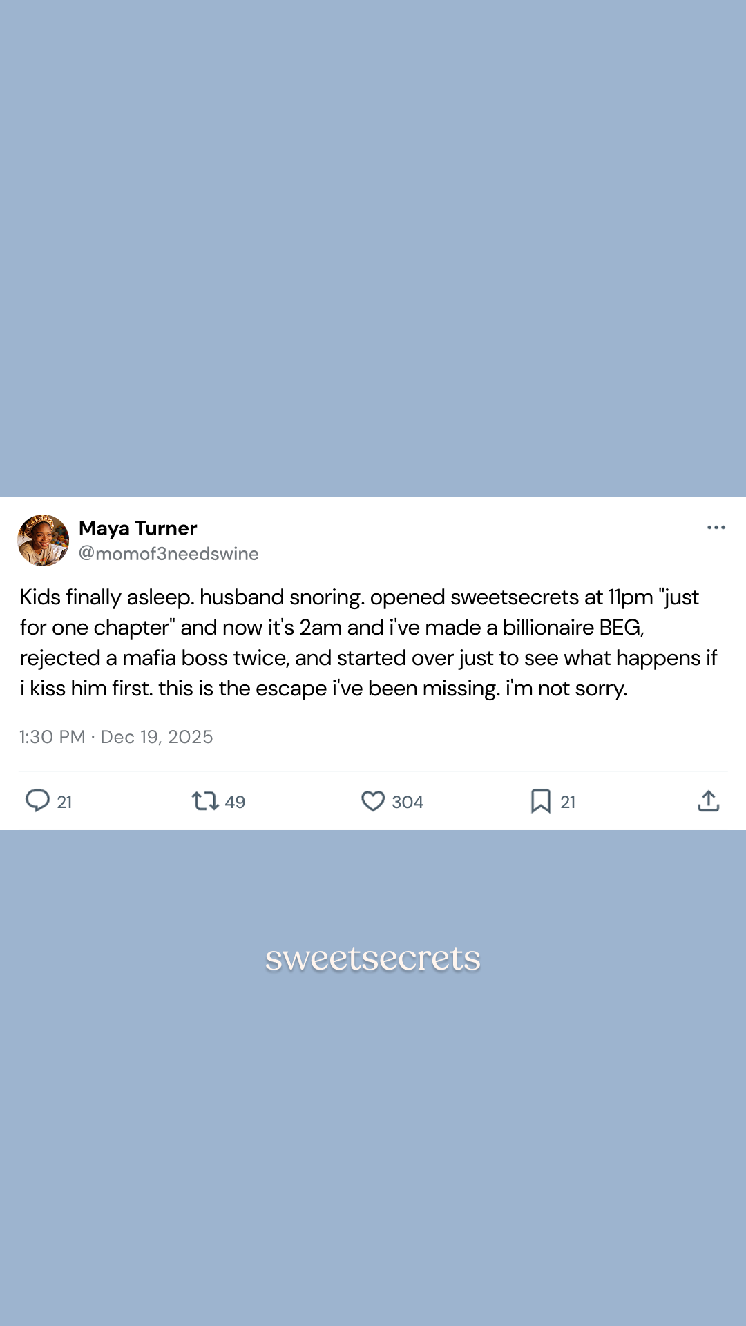 Sweetsecrets Facebook ad