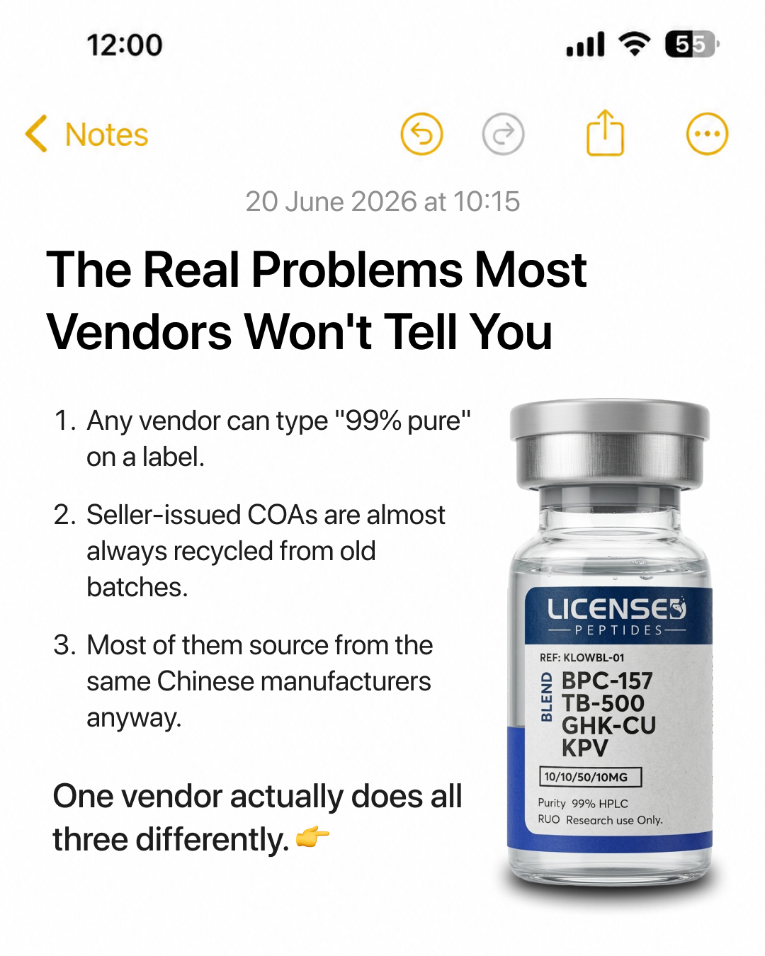 Licensed Peptide Research Facebook ad: EVERY PEPTIDE DISCOUNTED, SALE ENDS SOON