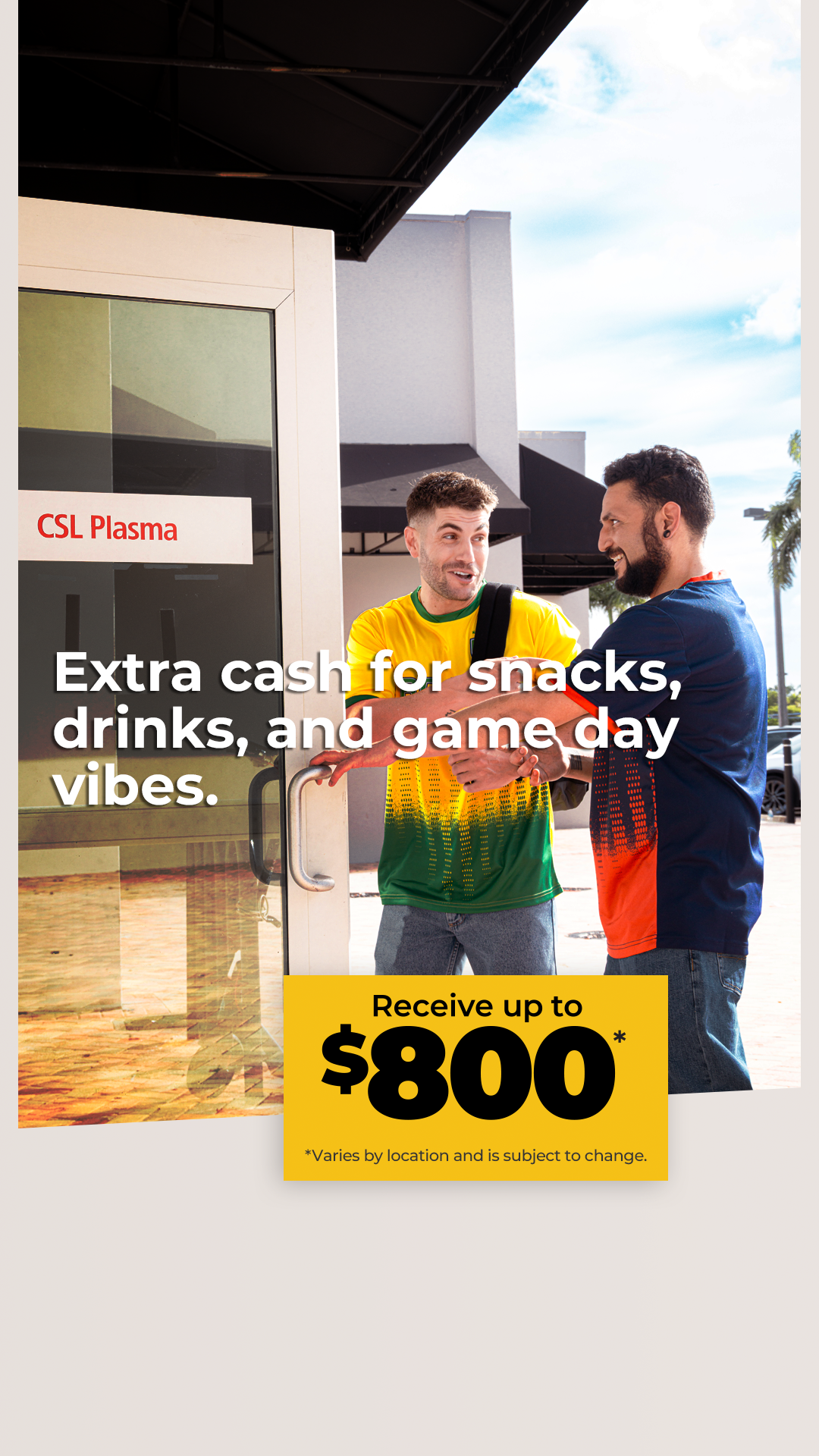 CSL Plasma Facebook ad from Jul 1, 2026