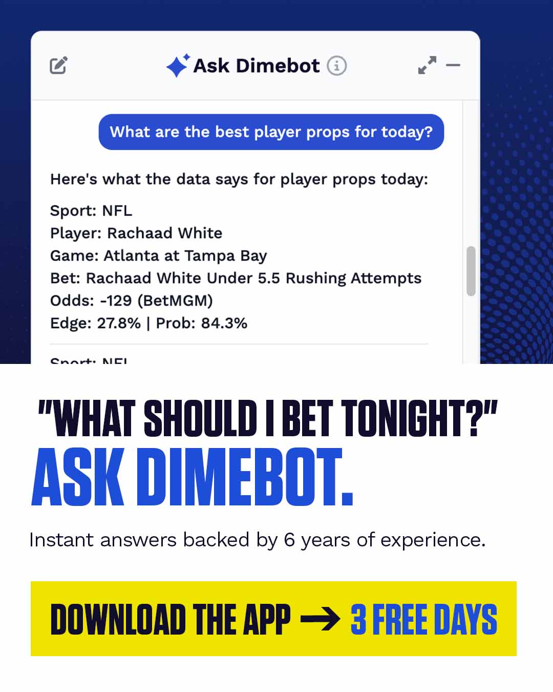 Dimers Facebook ad: Bet Smarter With Real Data