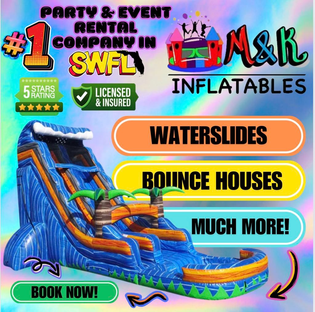 M & K inflatables Facebook ad: M & K Inflatables- Naples Party Rentals- We deliver and…