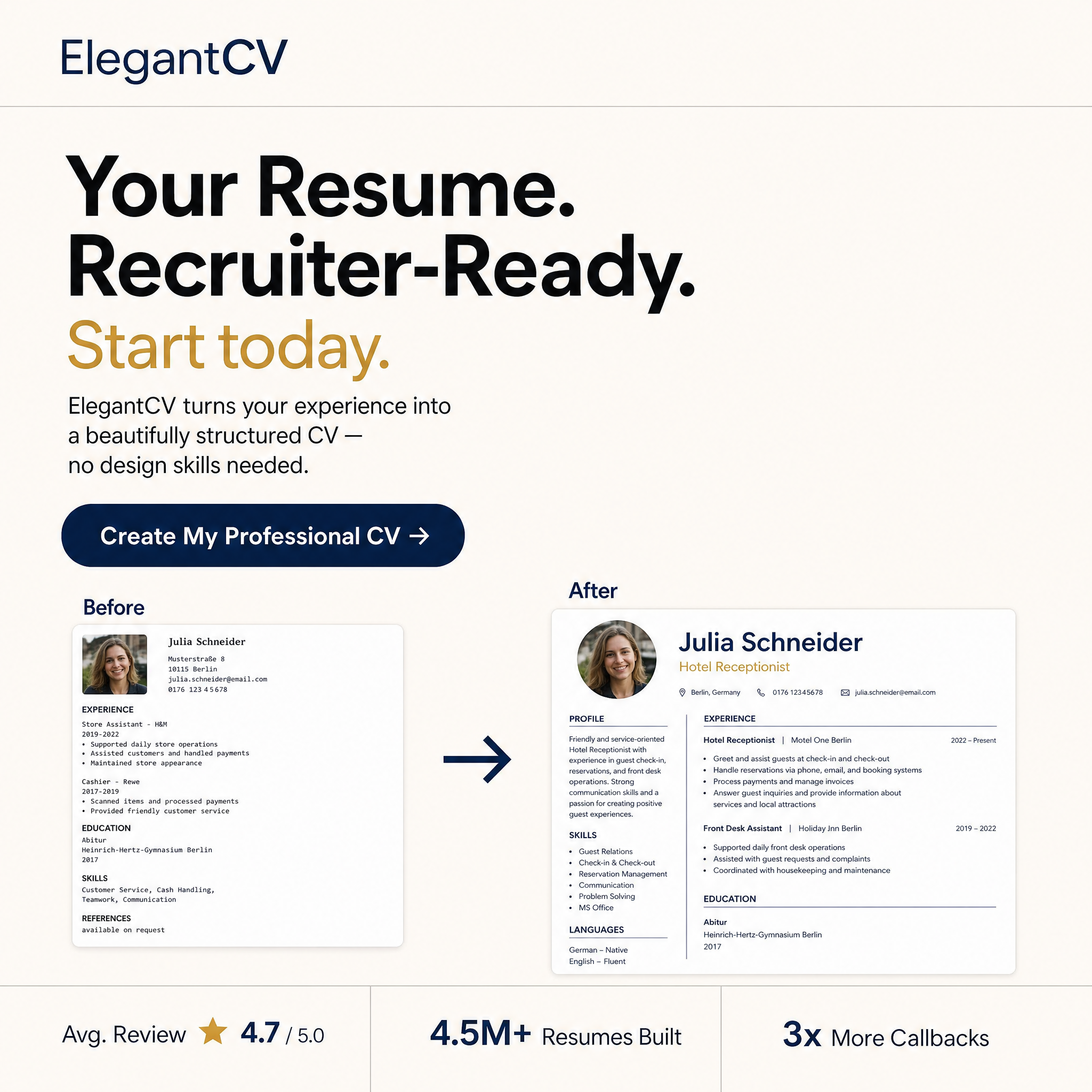 Elegant CV Facebook ad