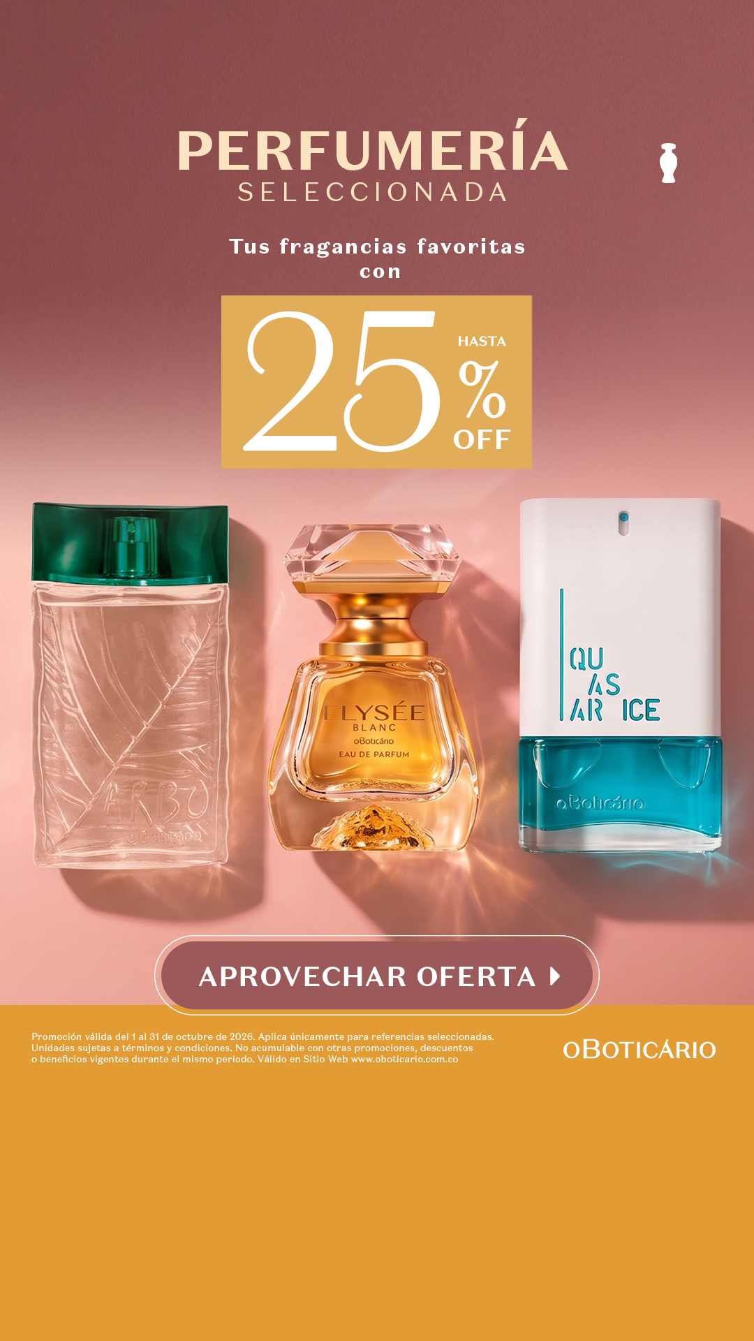 O Boticário Facebook ad: ¡Es hora de renovar tu perfume o probar uno nuevo!