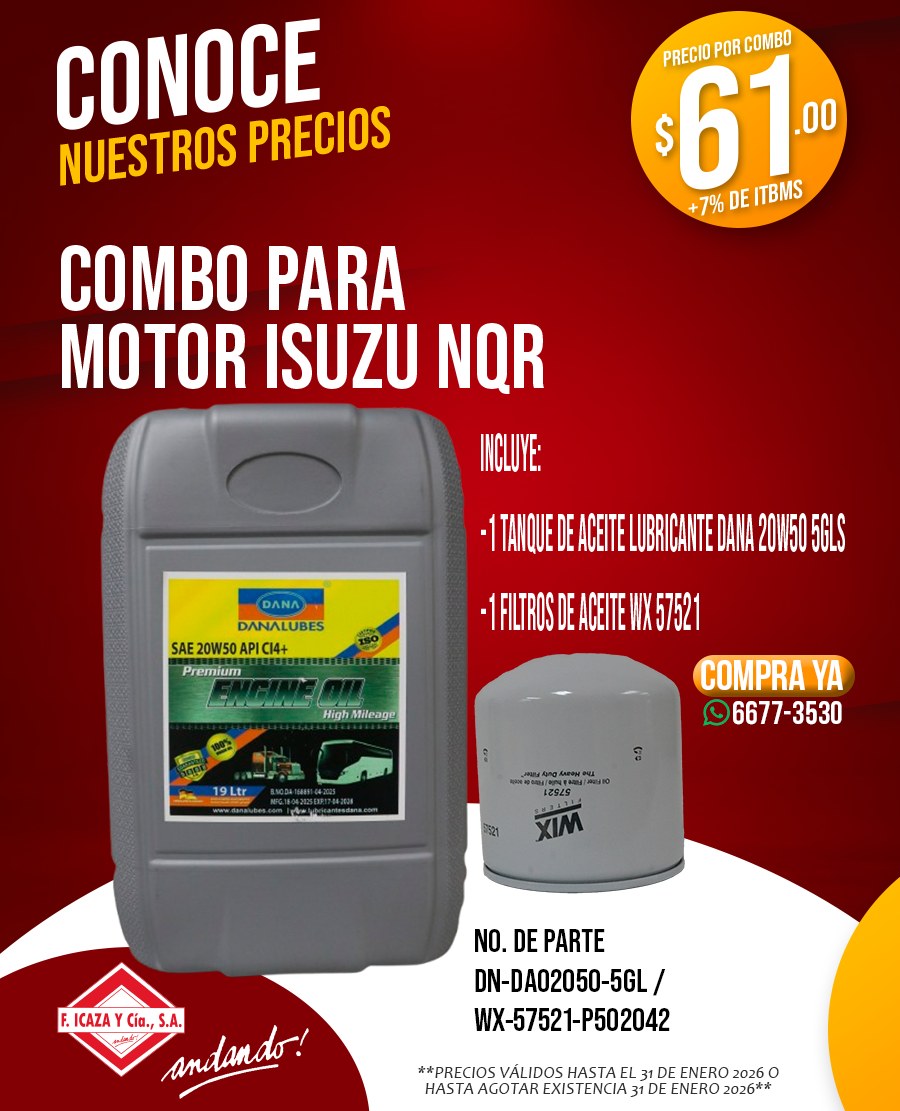 Ficaza Cia Facebook ad: ¡Ven por tu combo para motor Isuzu NQR!