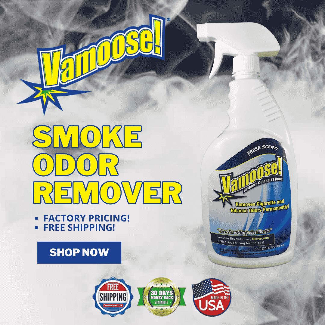 Vamoose Facebook ad: Tired of Smoke Smells? Vamoose Them Permanently!