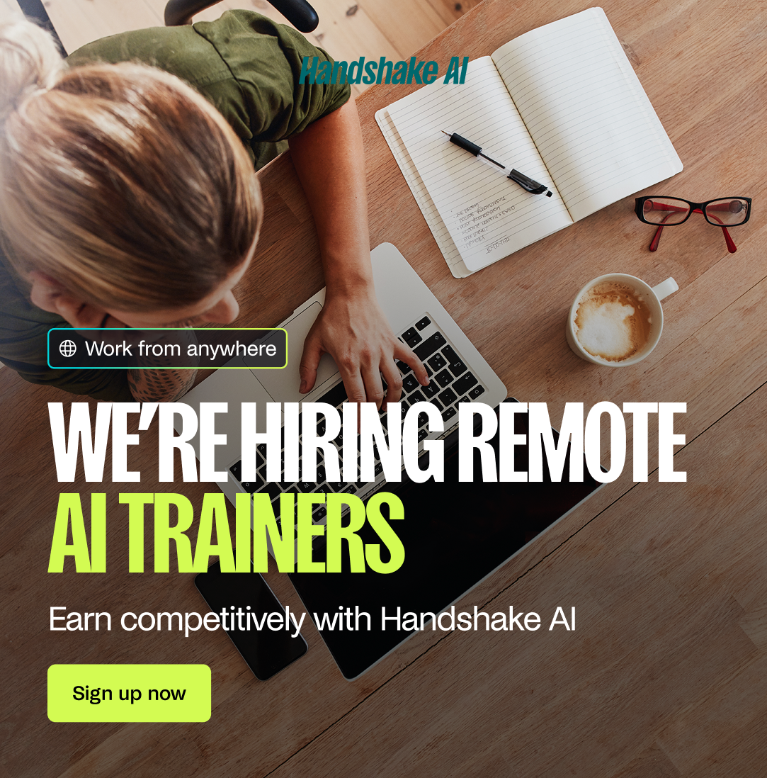 Handshake AI Facebook ad: Remote Part-Time AI Jobs