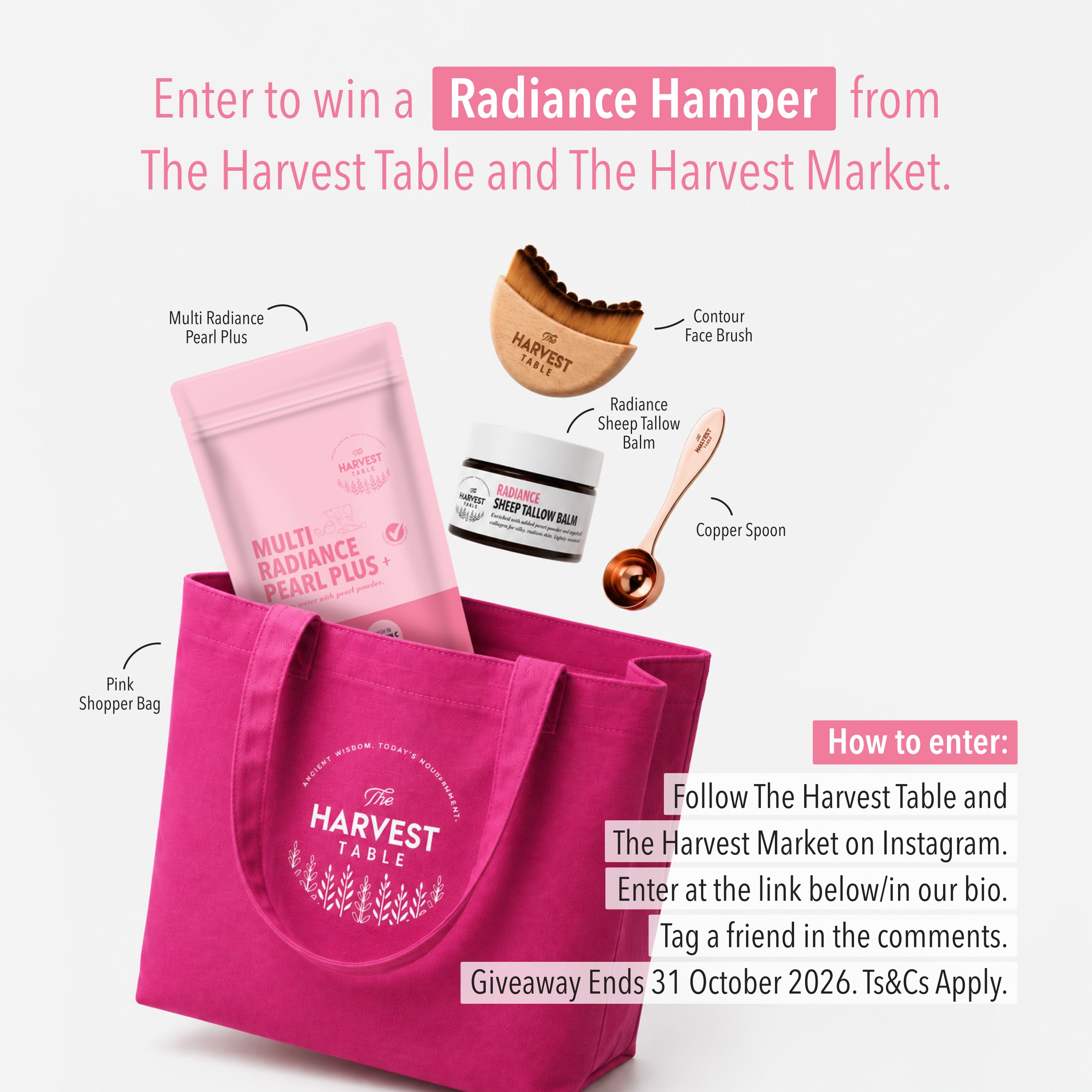 The Harvest Market Facebook ad: WIN a Radiance hamper from The Harvest Table…