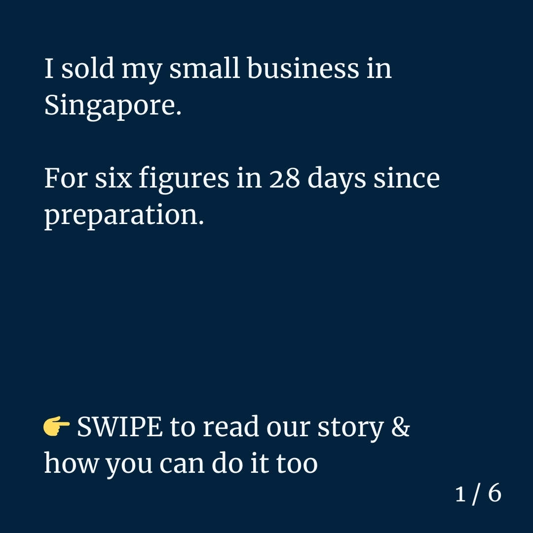 Sell My Business SG Facebook ad: I sold my own Singapore business for six…