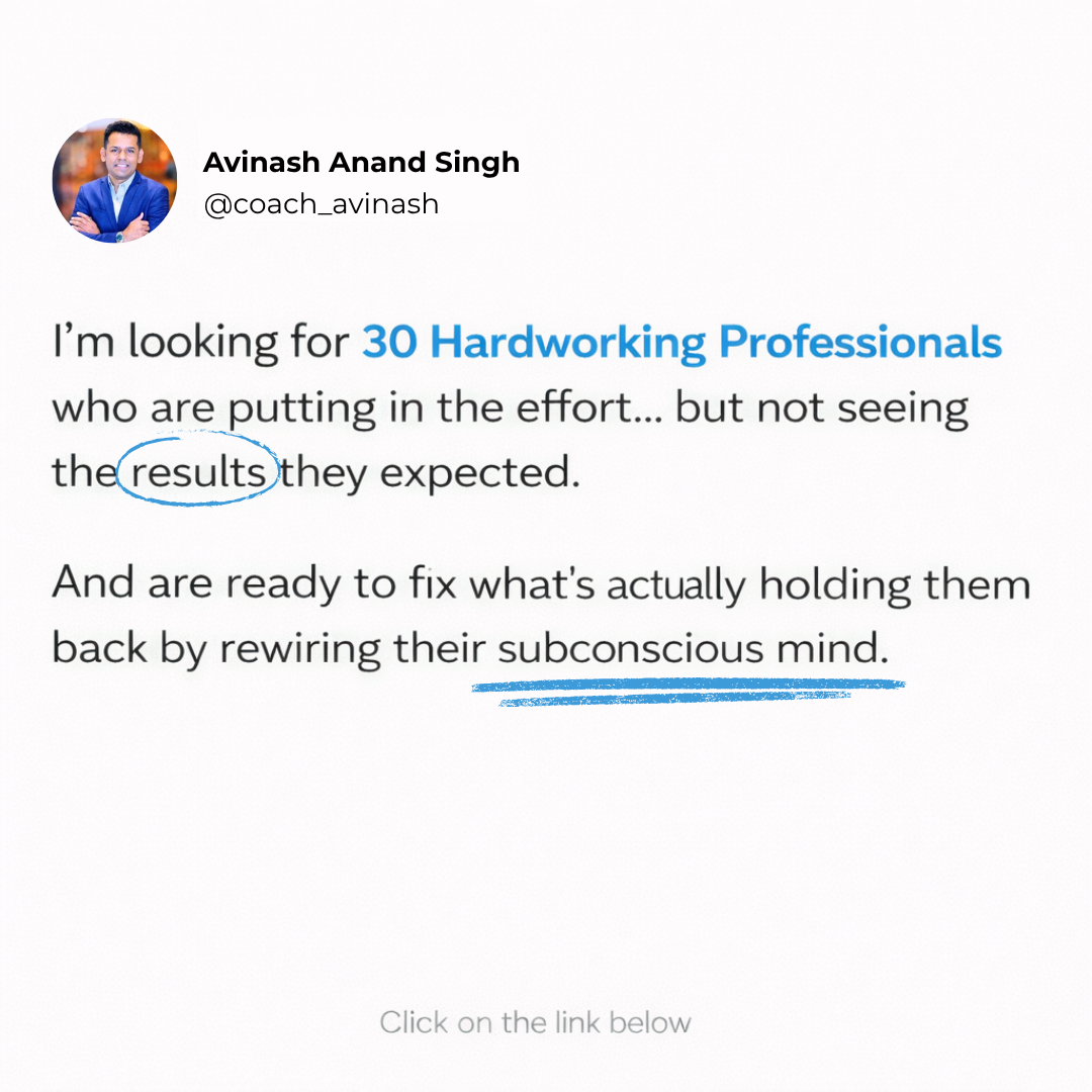 Avinash Anand Singh Facebook ad: Break The Mental Blocks Limiting Your Growth