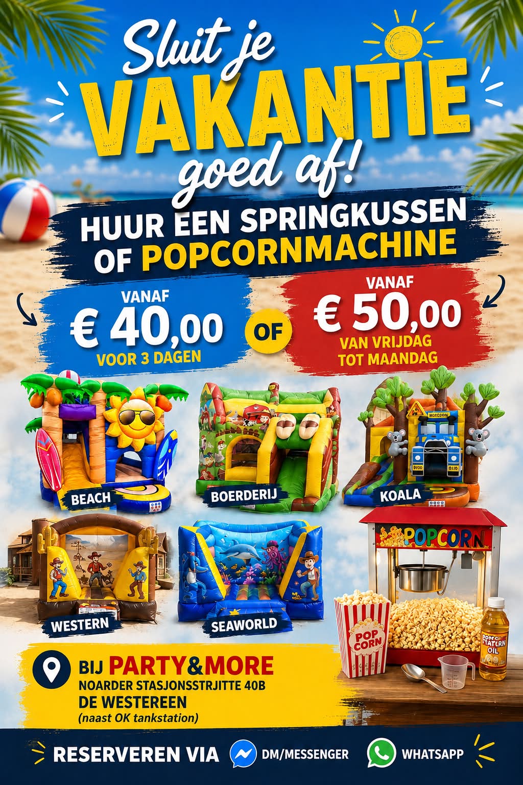 Party&More De Westereen Facebook ad: Ook voor verhuur van blikvangers; Sarah/Abraham, Jarigeβ¦