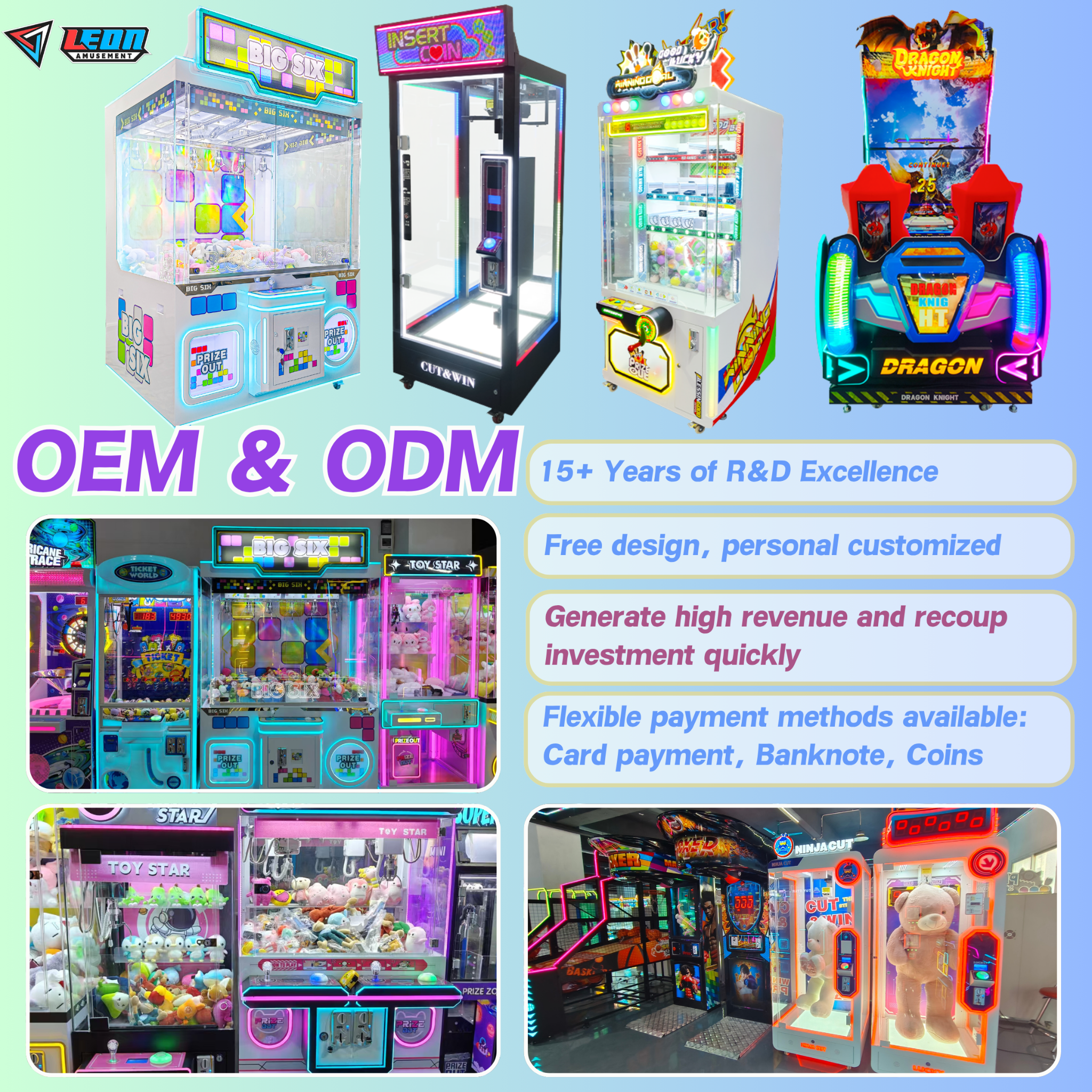 Leon Amusement Facebook ad: Built for Reliability.