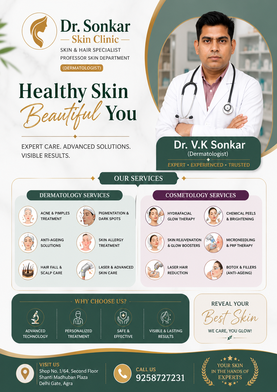 Dr Sonkar Skin Clinic Facebook ad: Expert Skin & Hair Care in Agra