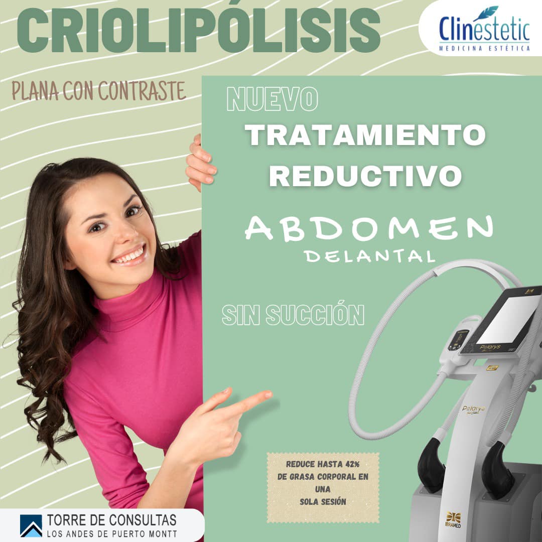 Clinestetic Puerto Montt Facebook ad: CRIOLIPOLISIS PLANA SIN SUCCIÓN PREMIUM