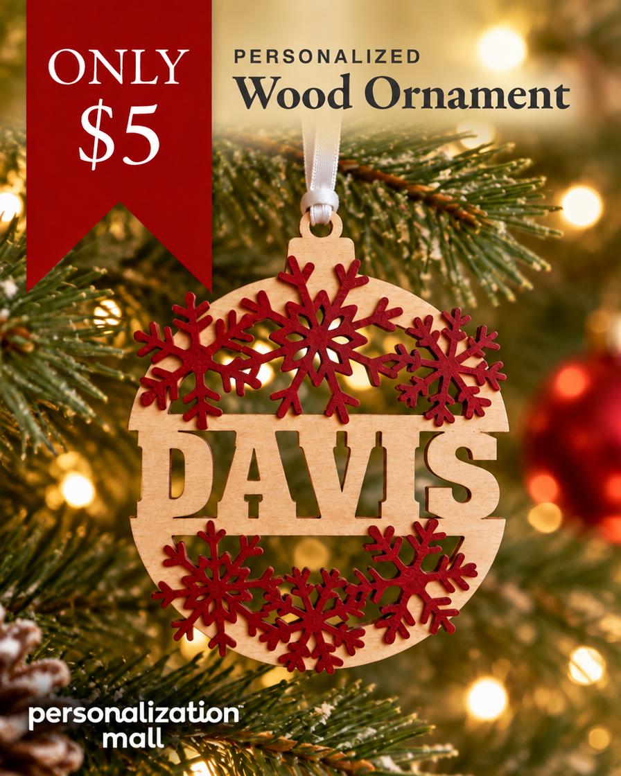 Personalization Mall Facebook ad: Custom Ornament