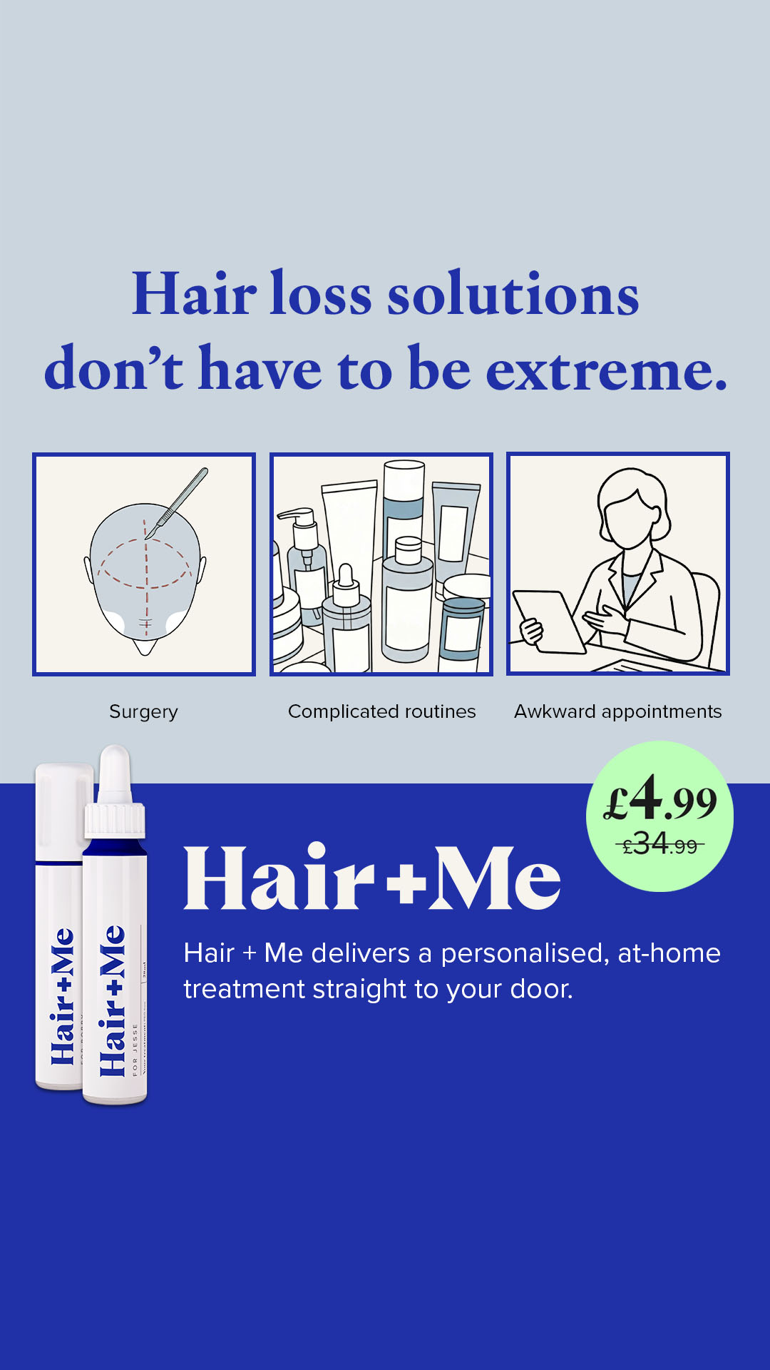 Hair + Me Facebook ad