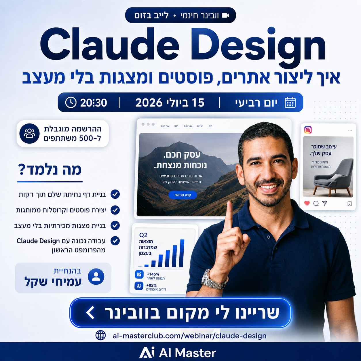 עמיחי שקל בינה מלאכותית ואוטומציה לעסקים Facebook ad: וובינר חינמי: לבנות אתרים ומצגות בלי מעצב | הקליקו להרשמה >