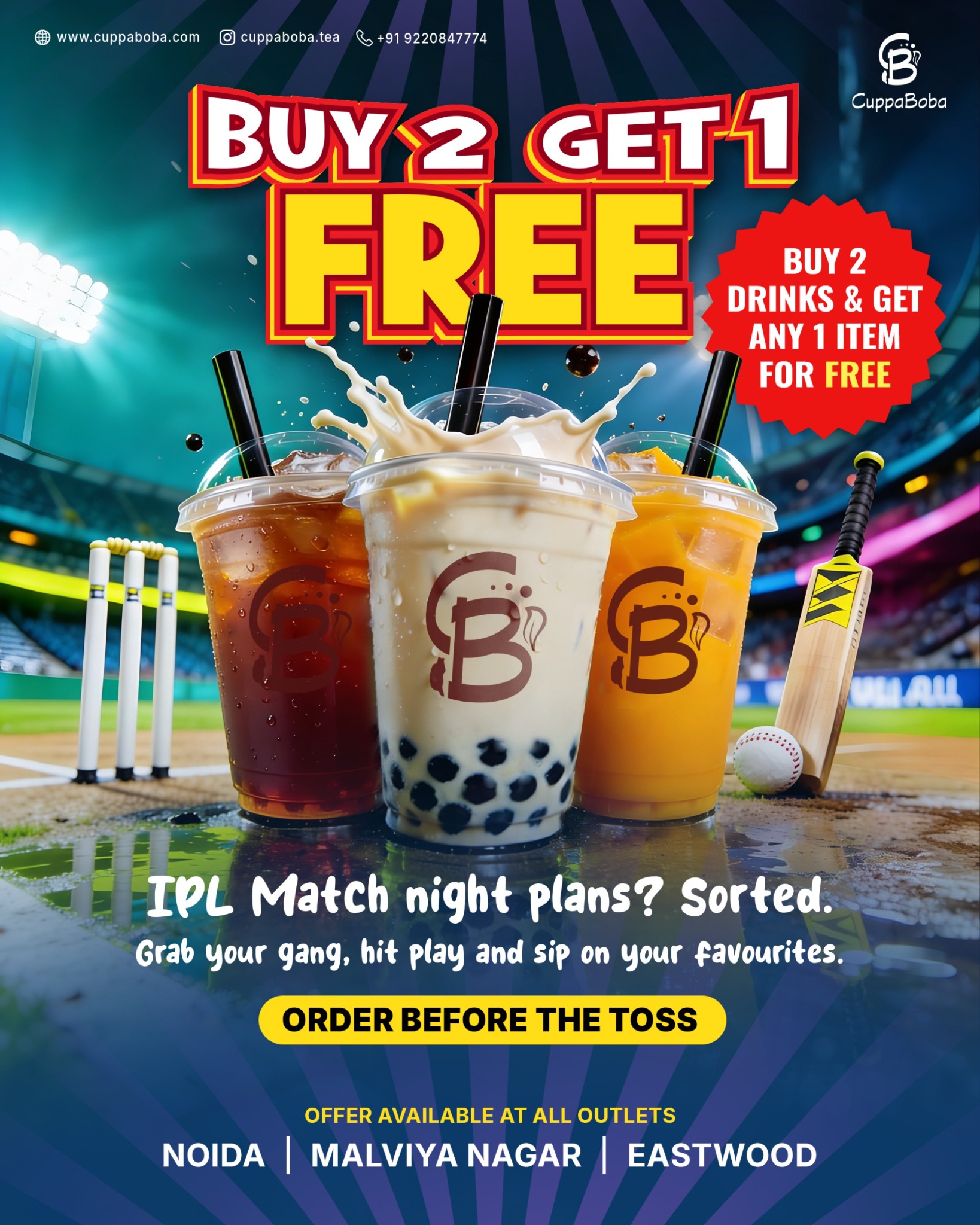 CB Bubble Tea Shop Facebook ad: Locations: Our Locations - Explore Our Locations