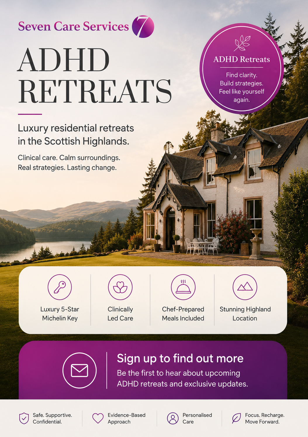 Cognitive Support Facebook ad: Luxury ADHD Retreats