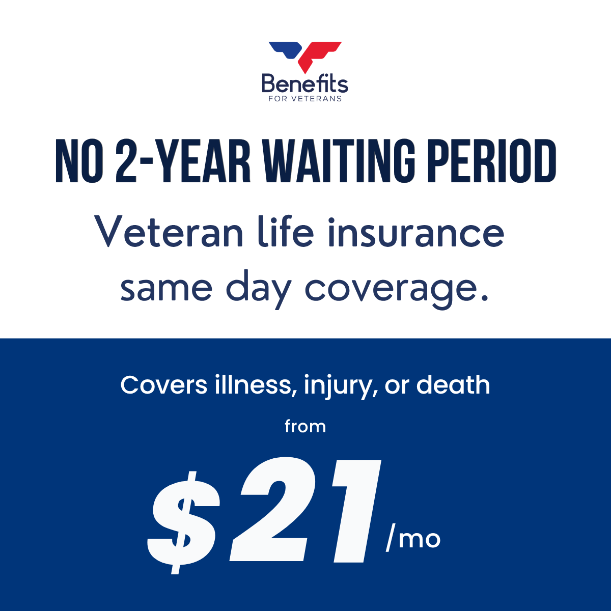 Benefits for Veterans Facebook ad