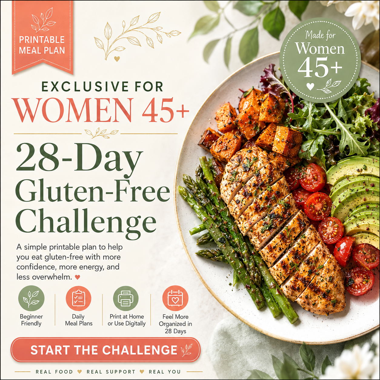 ZeroGluten Chef Facebook ad: Start Your 28-Day Gluten-Free Challenge