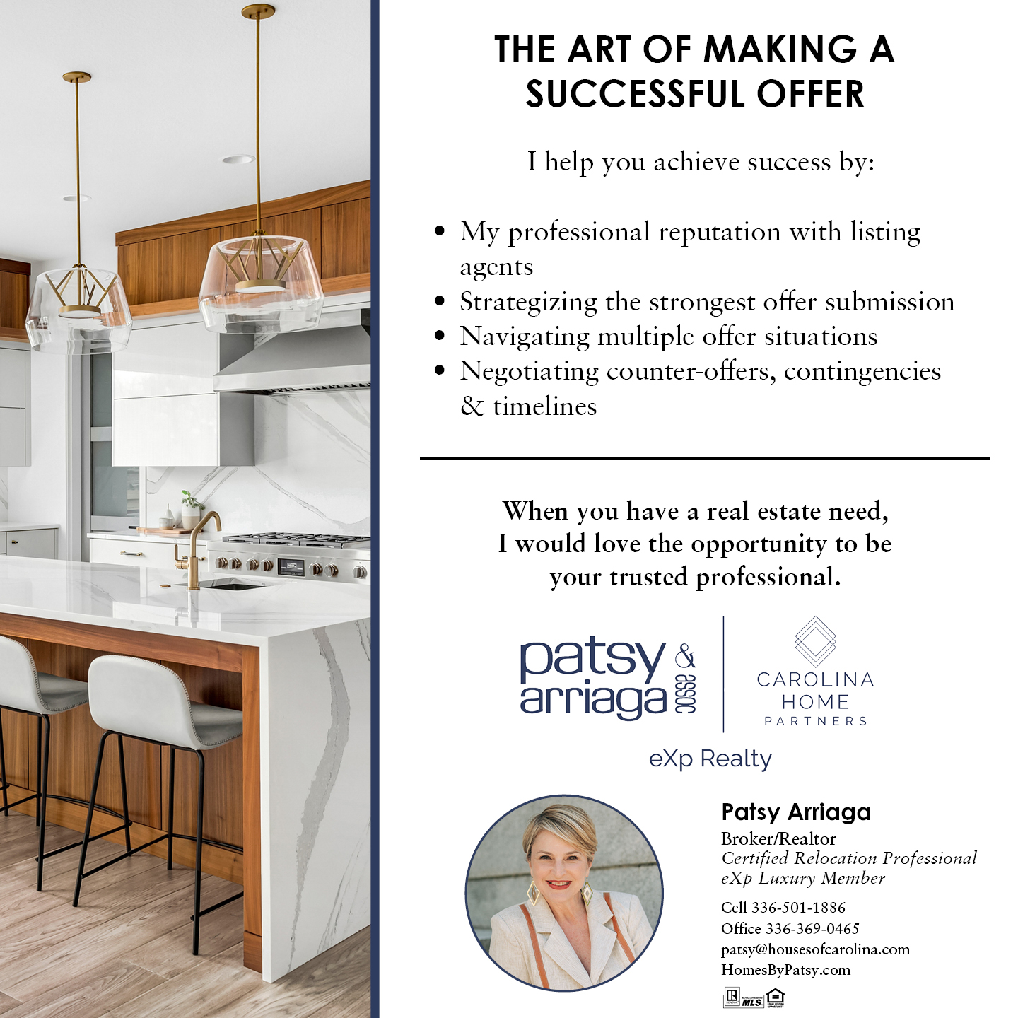 Patsy Arriaga & Assoc brokered by EXP Realty Facebook ad: Message or Call (336) 501-1886 / (336) 369-0465