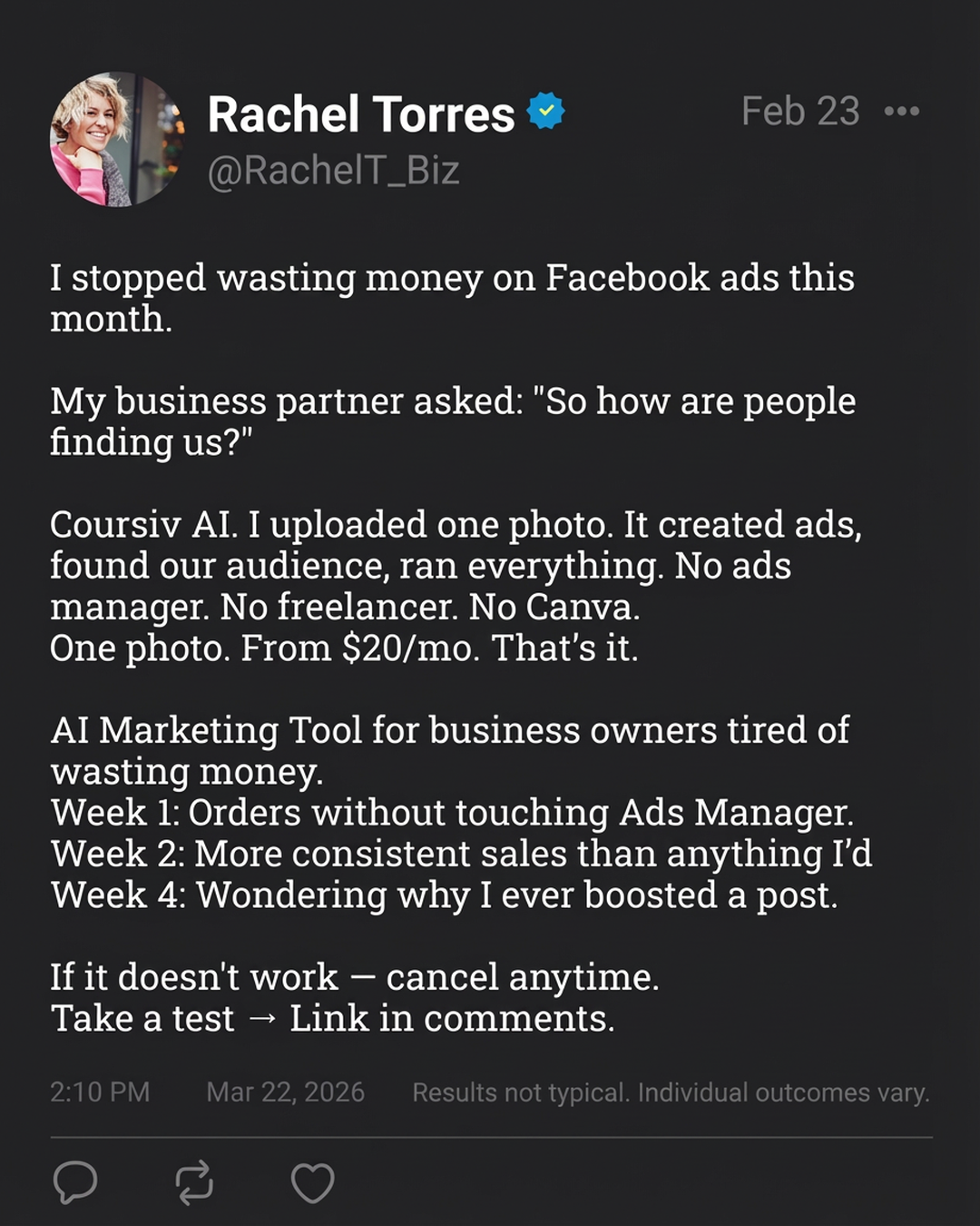Practical AI Facebook ad