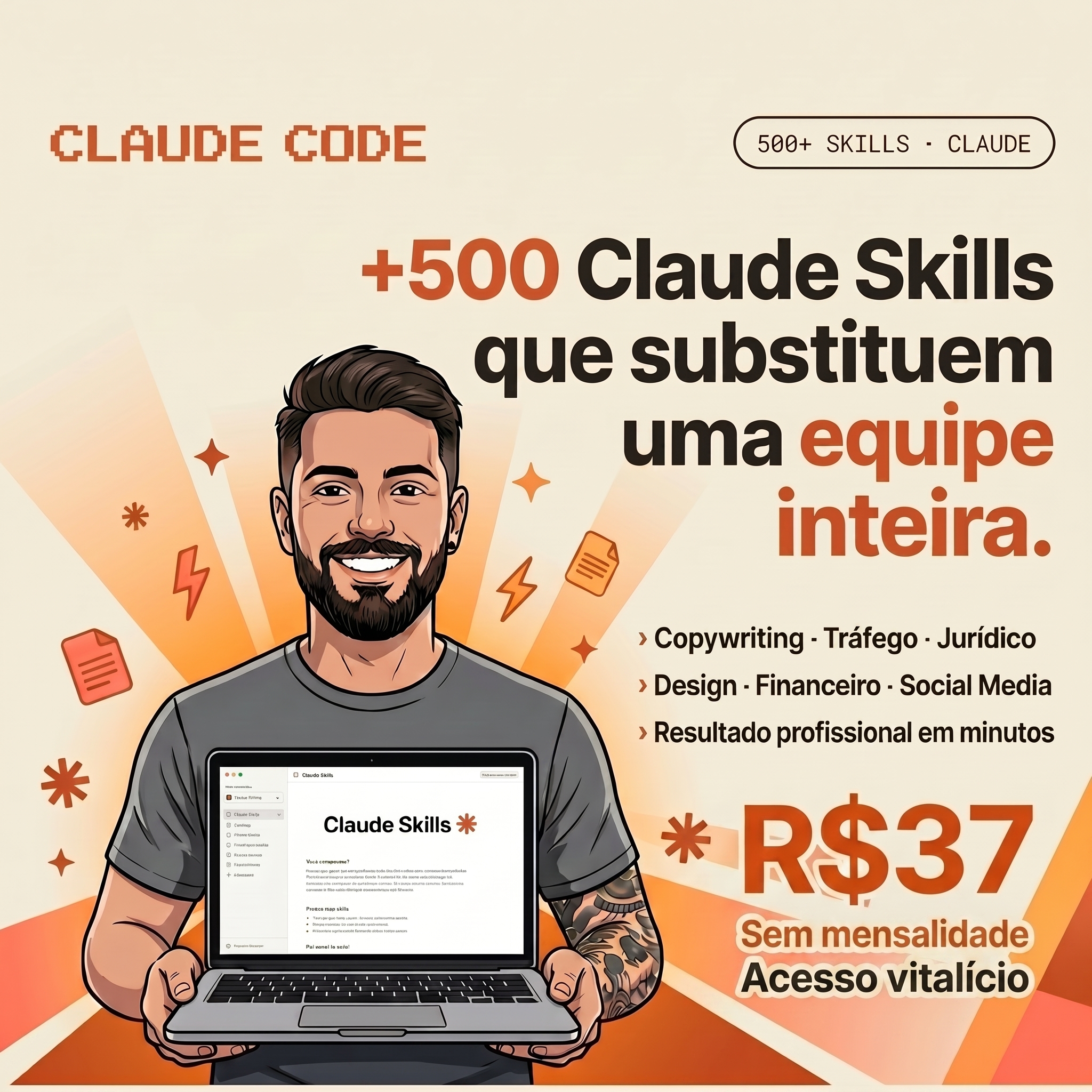 Promptfy Facebook ad: PromptFy Pro, Hub de Skills Claude Code