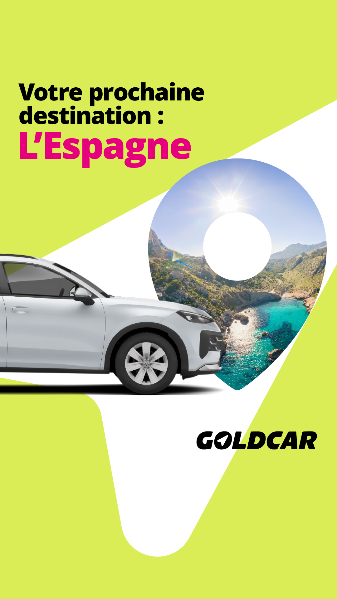 Goldcar Facebook ad: La seule chose qui vous manque, c'est la voiture.