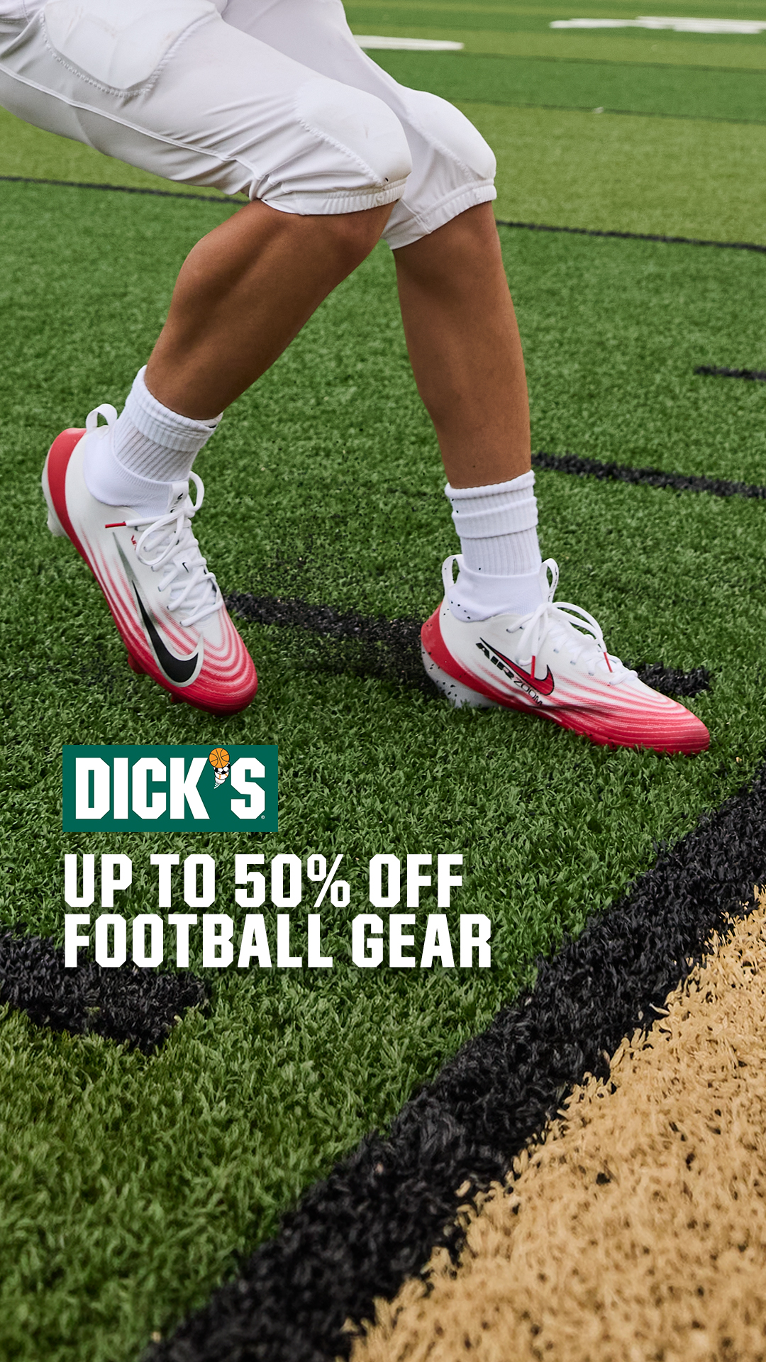 DICK'S Sporting Goods Facebook ad: Up to 50% Off Football Gear