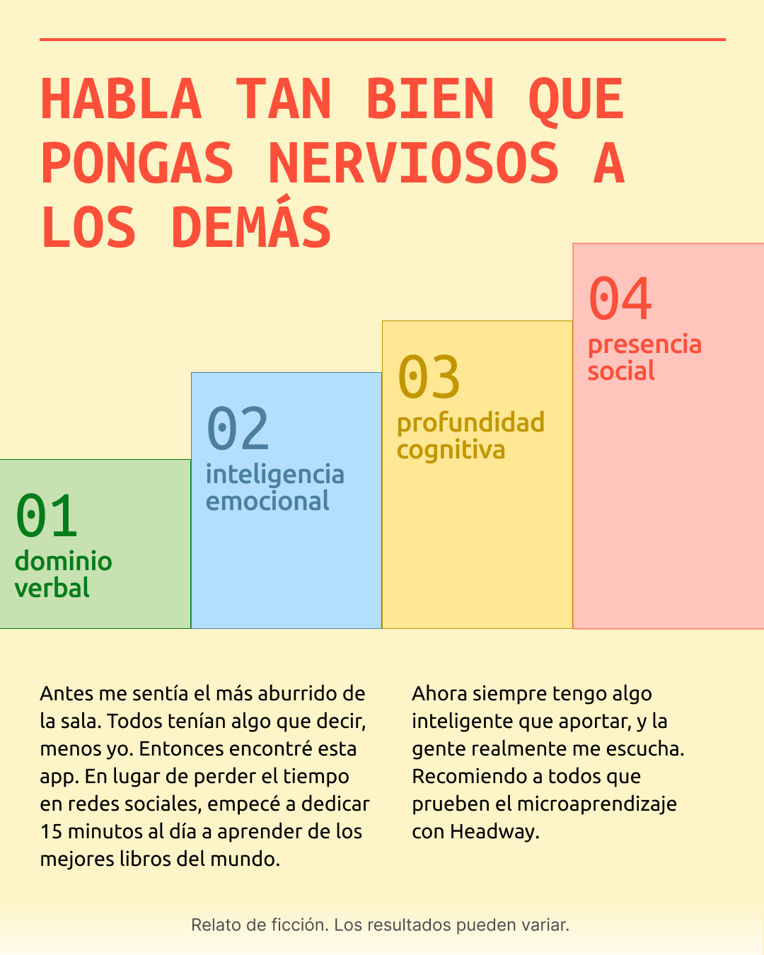 Headway: App de crecimiento diario Español Facebook ad: Domina la habilidad que lo cambia todo