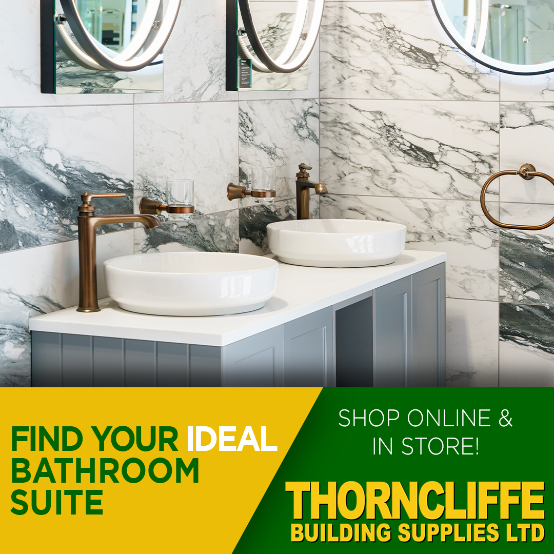 Thorncliffe Building Supplies Ltd Facebook ad: Discover our collection of breathtaking bathroom suites…