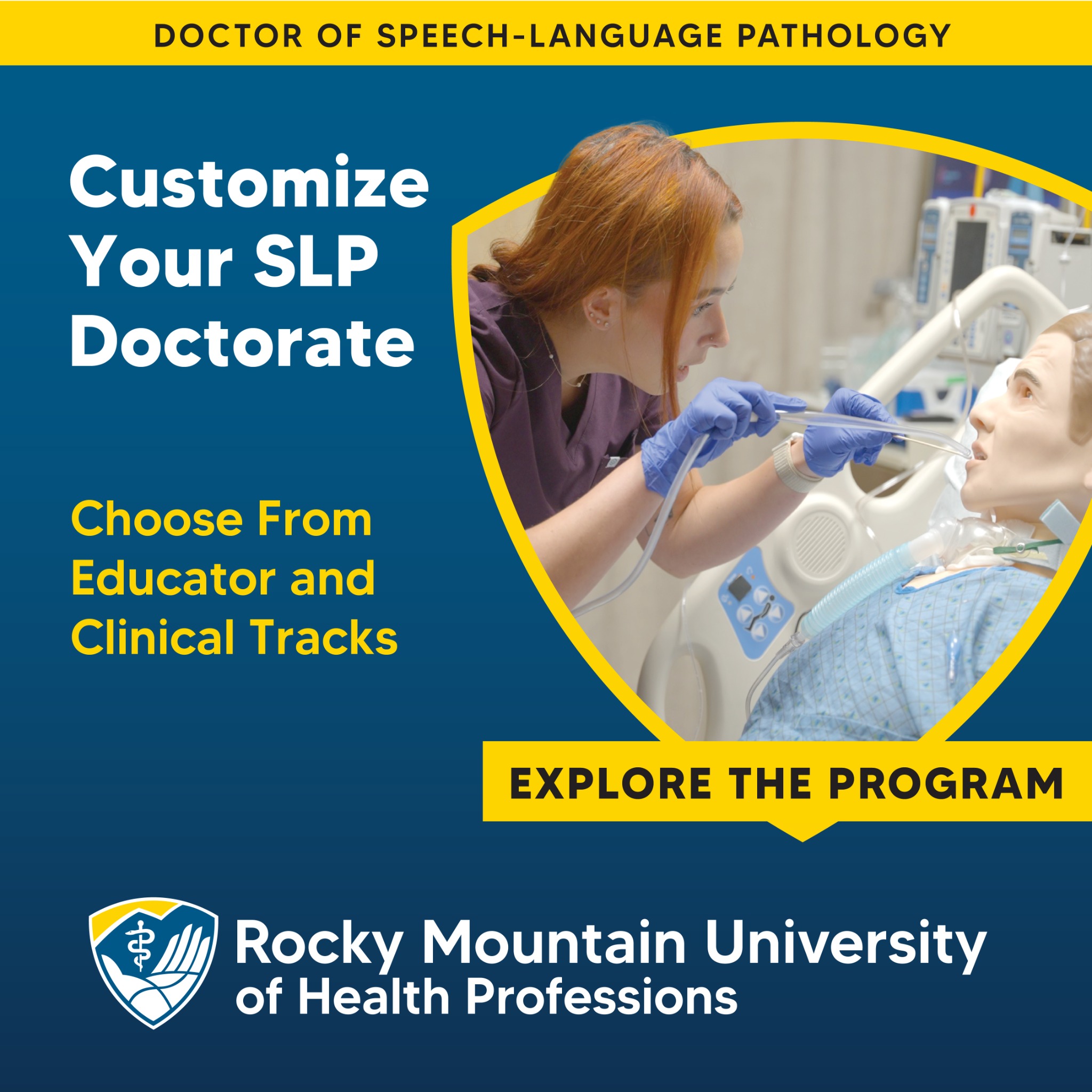 Rocky Mountain University of Health Professions (RMUoHP) Facebook ad: Customize Your SLP Doctorate