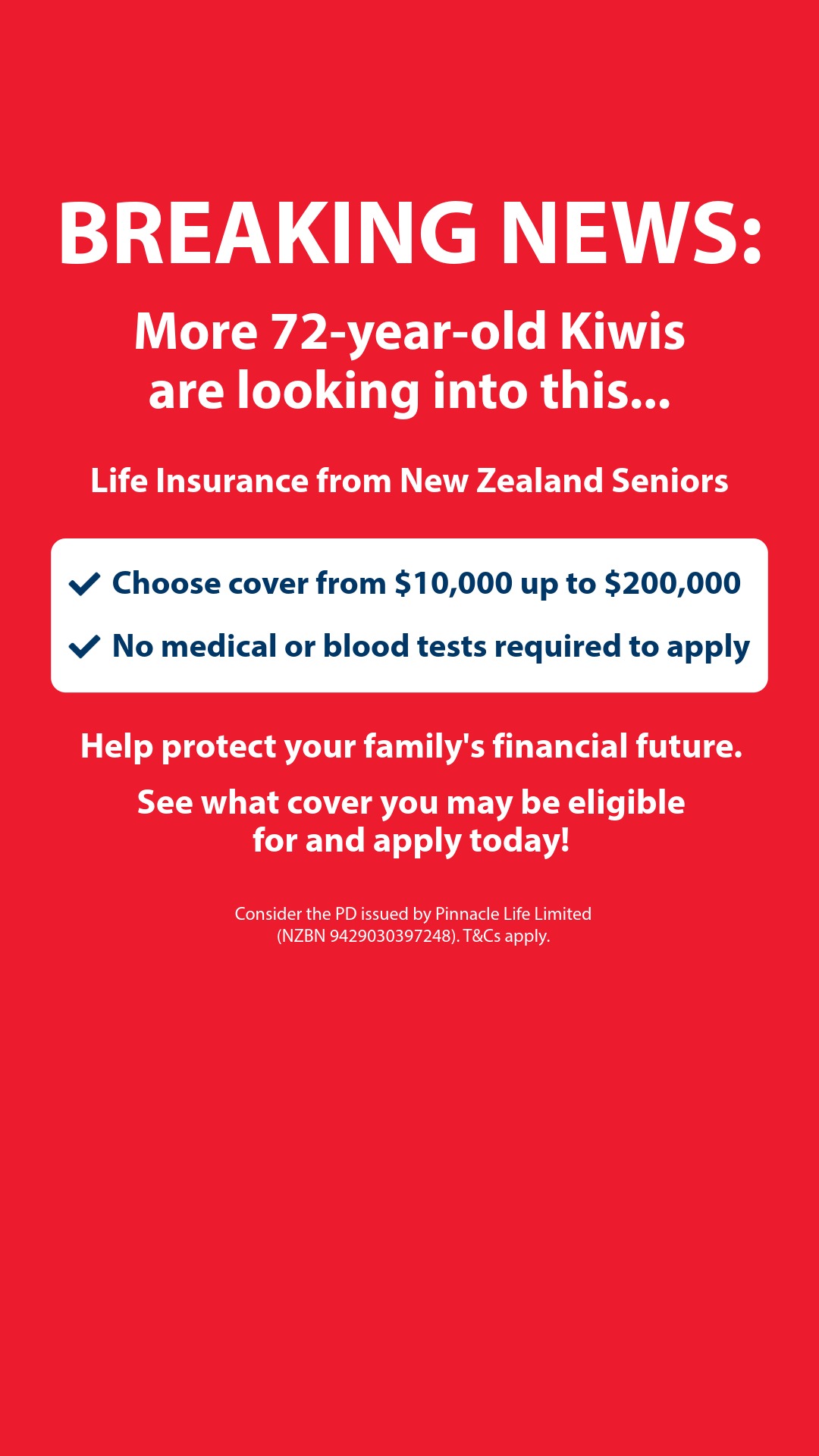 New Zealand Seniors Facebook ad