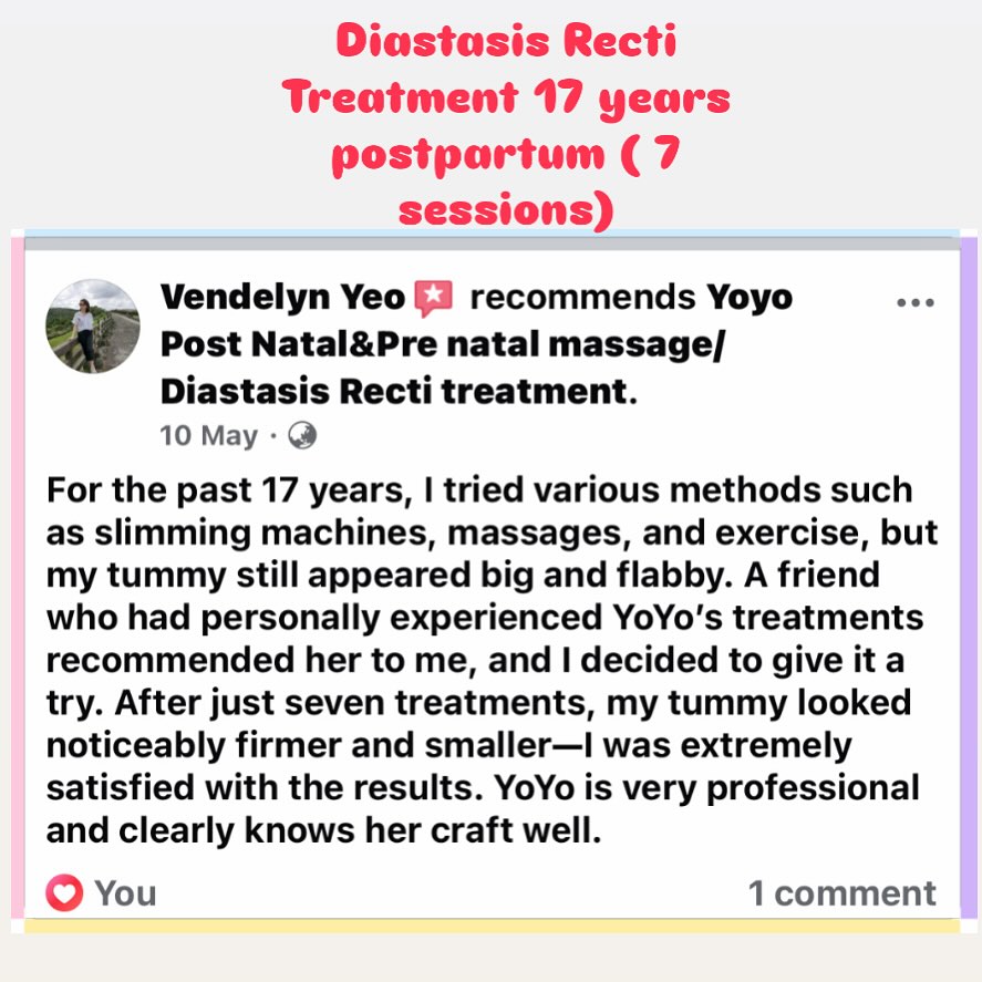 Yoyo Post Natal&Pre natal massage/Diastasis Recti treatment Facebook ad: DR TRT 17 years postpartum