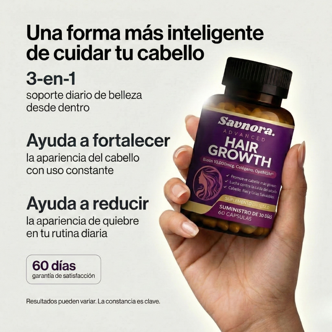 Savnora Facebook ad: Haz que tu cabello vuelva a crecer